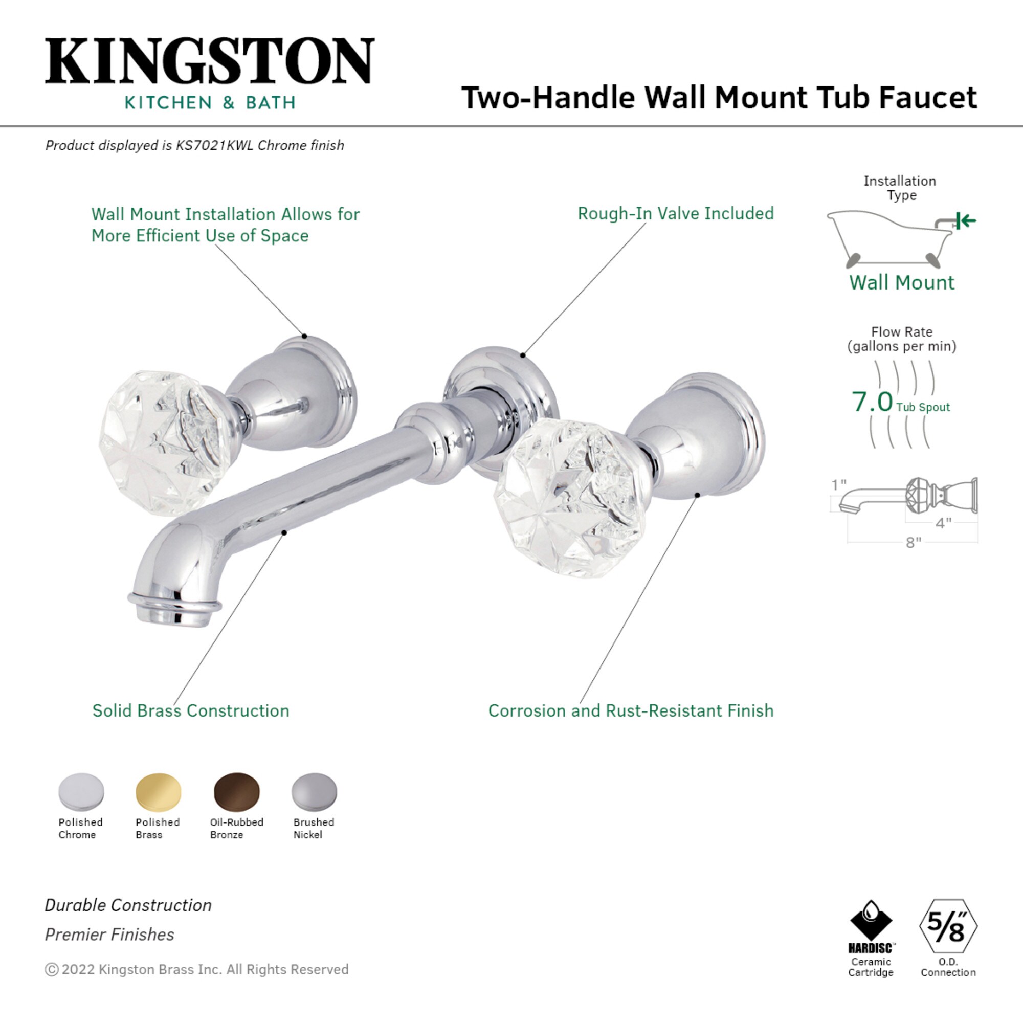 Kingston Brass WLKS7028KWL Roman-Tub-Faucets - View #2