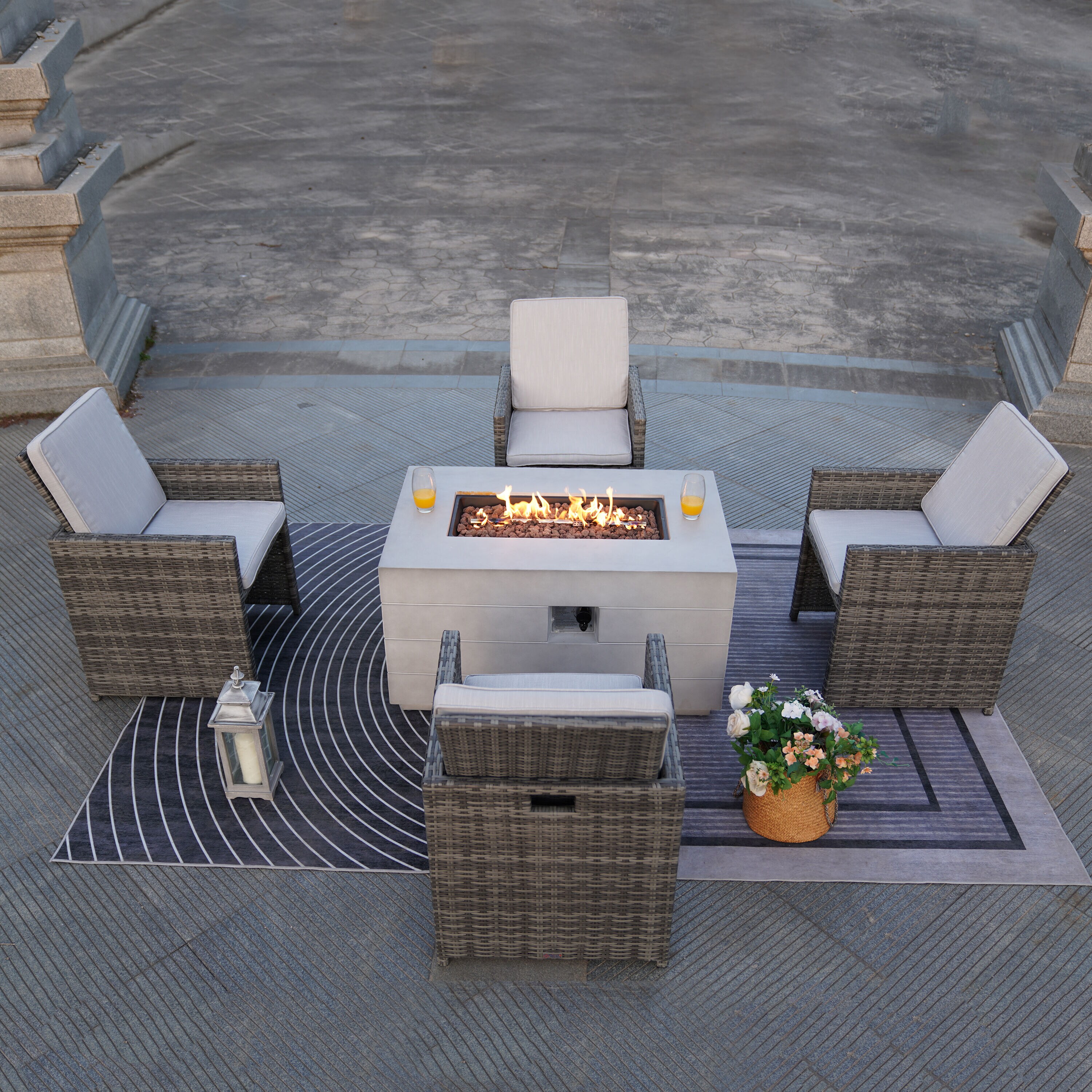 Moda Furnishings 2150-3234-GR Patio-Conversation-Sets - View #3