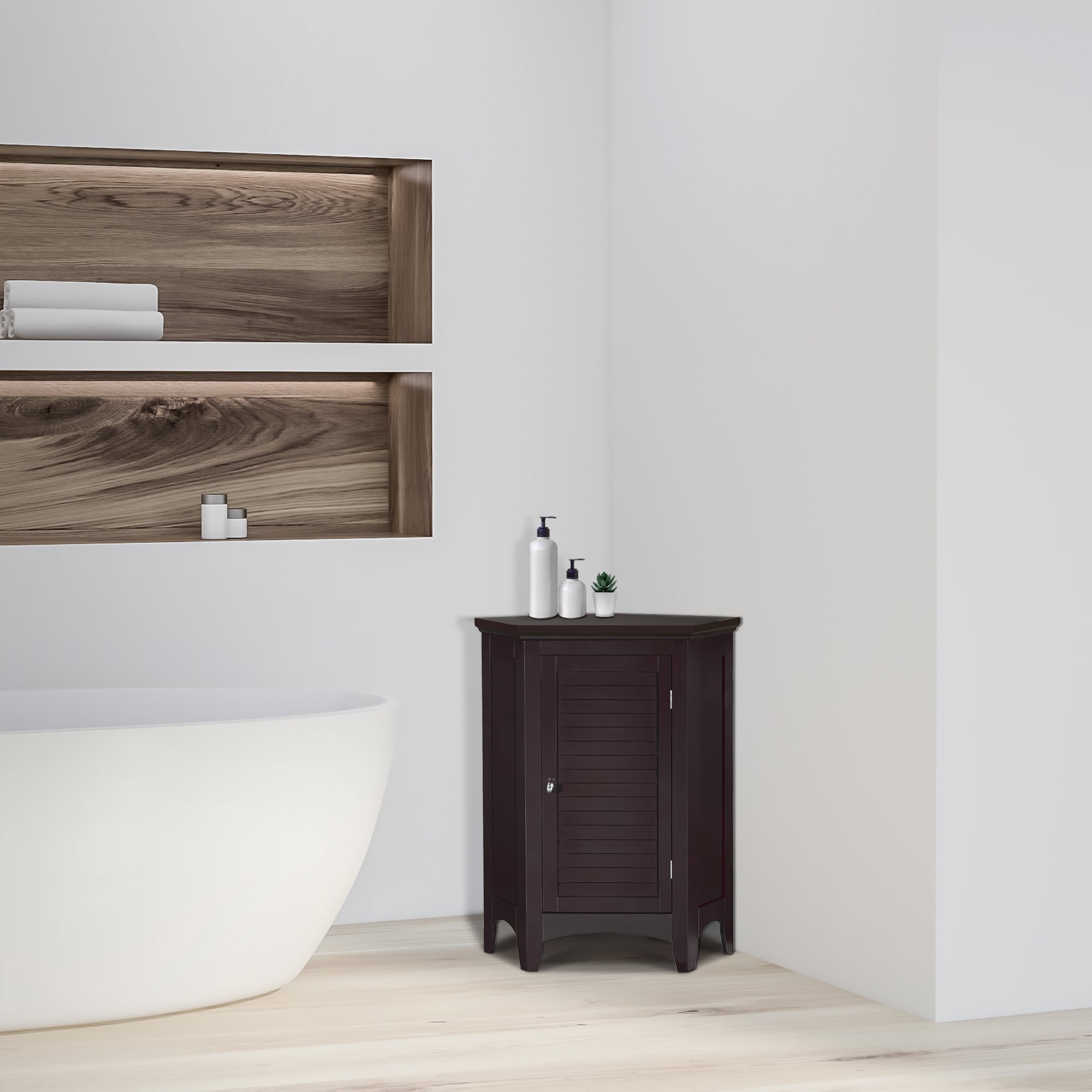 Elegant corner bathroom cabinet by reasonable prices