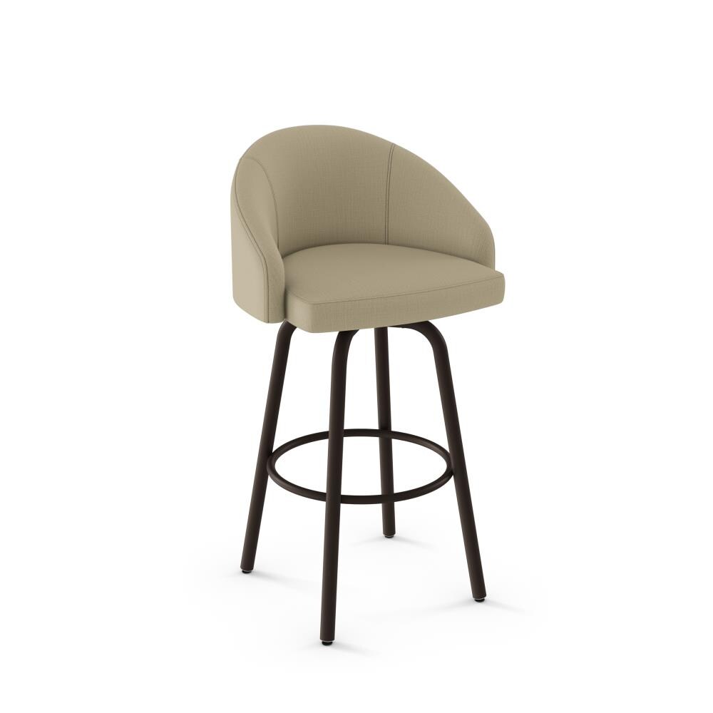 Amisco 41548-26WE/1B75HOF4 Minto Beige Counter Height Upholstered Swivel Bar Stool