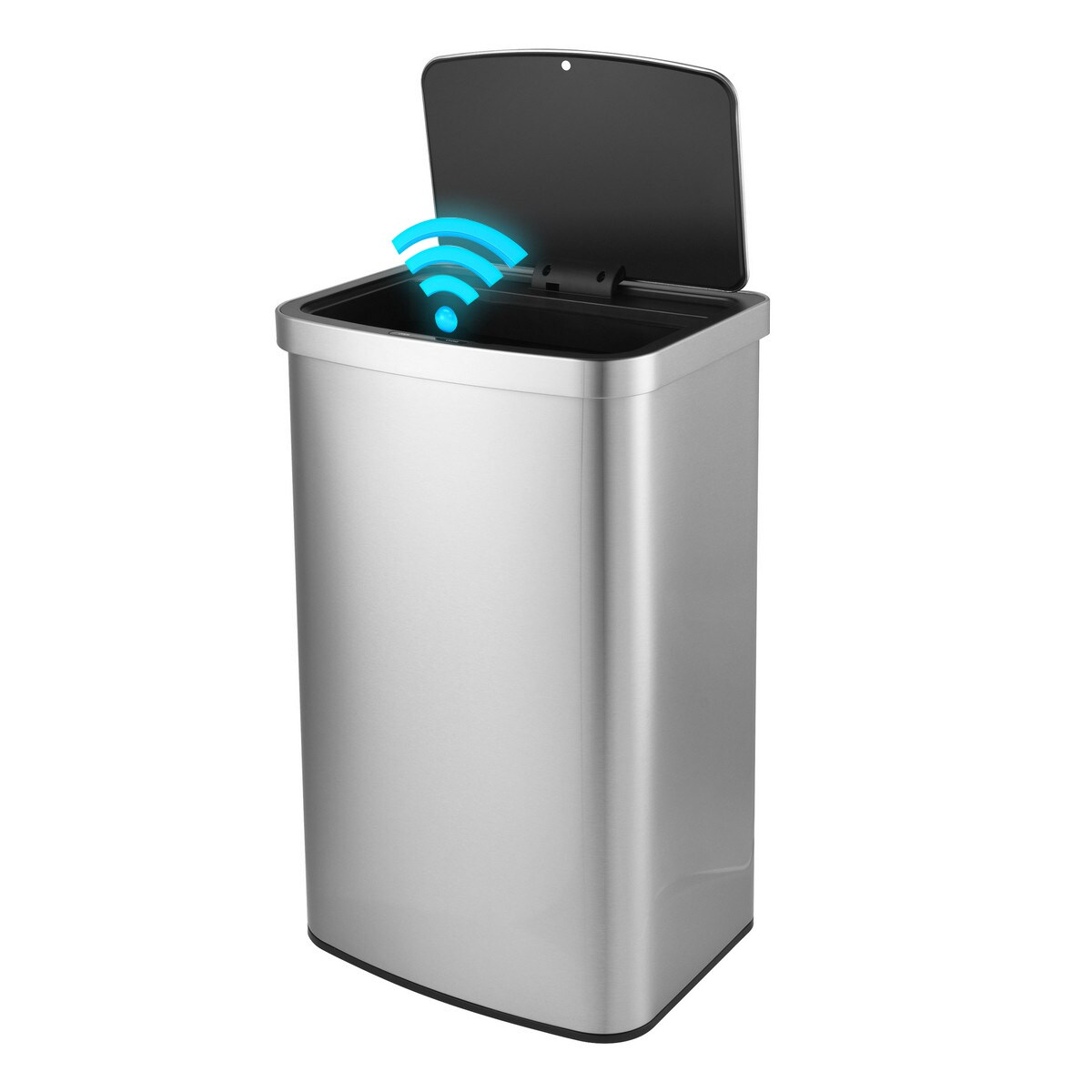 MEGA CASA MGCS-AS2209 13.2 Gallon /50L Stainless Steel Motion Sensor  Rectangular Indoor/Outdoor Trash Can