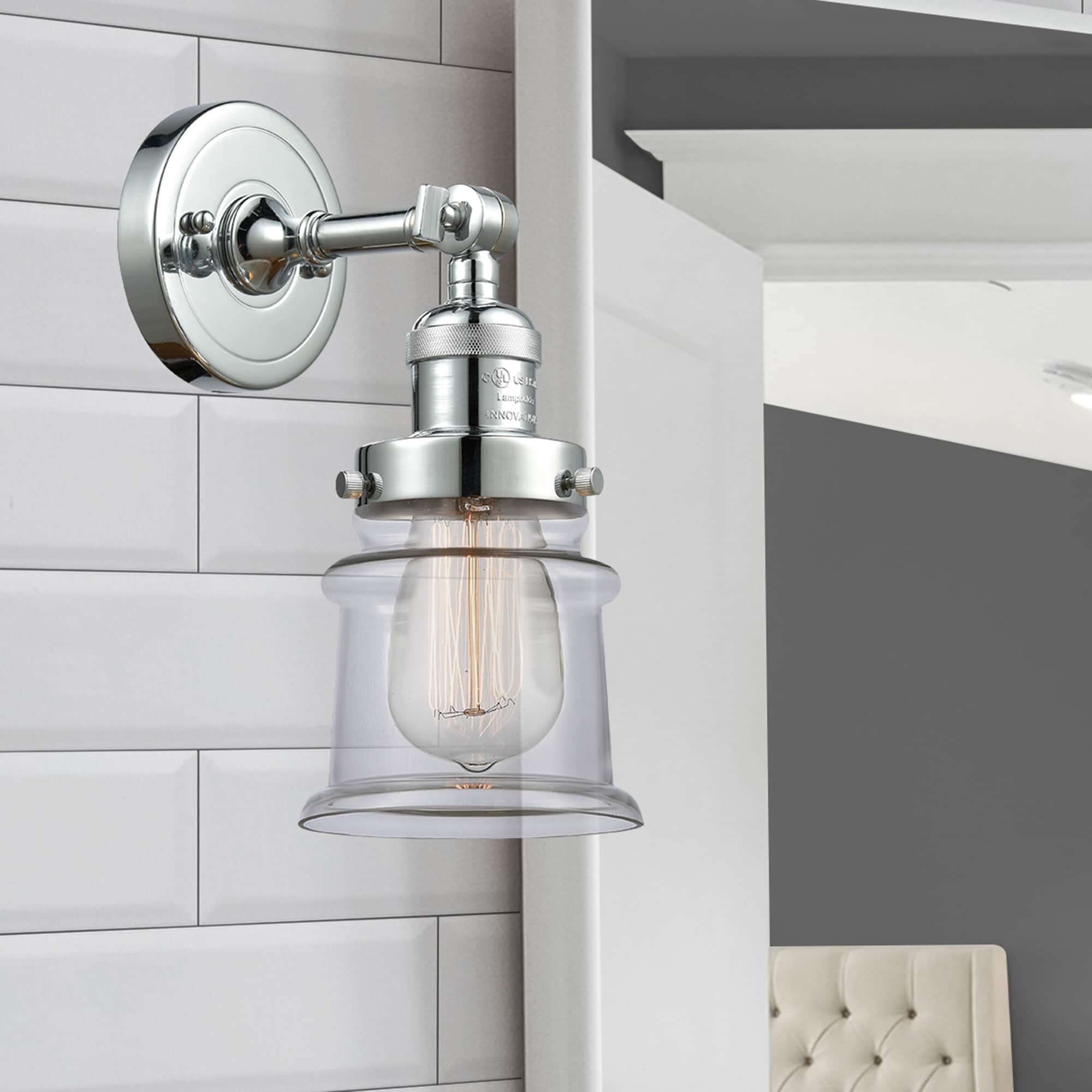Innovations Lighting 203-PC-G182S Canton 5.25-in W 1 -Light Polished Chrome Industrial Wall Sconce