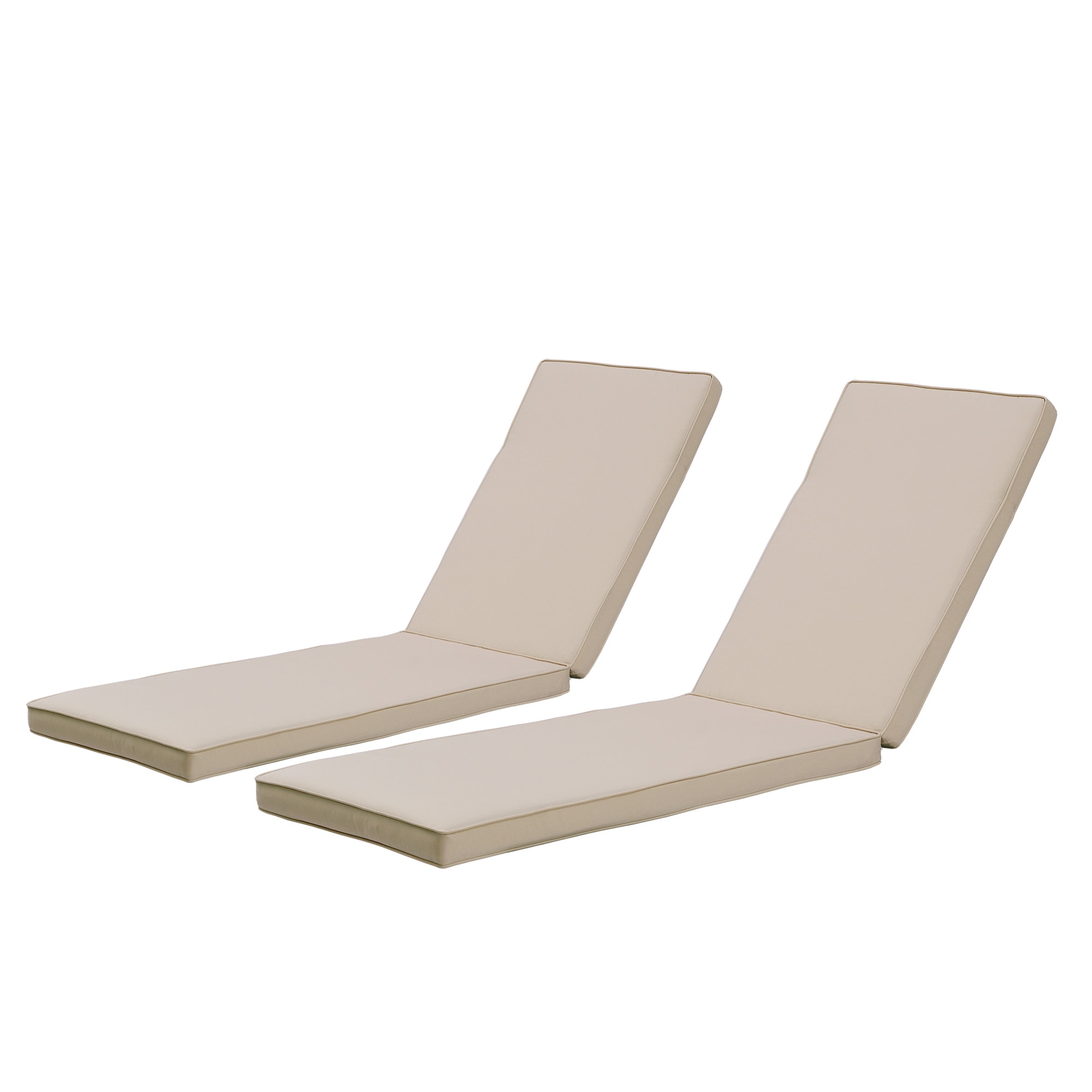 AAZJ BYO-40699 Patio Furniture Cushions 42.91-in x 22.05-in 2 -Piece Khaki Patio chaise lounge chair cushion