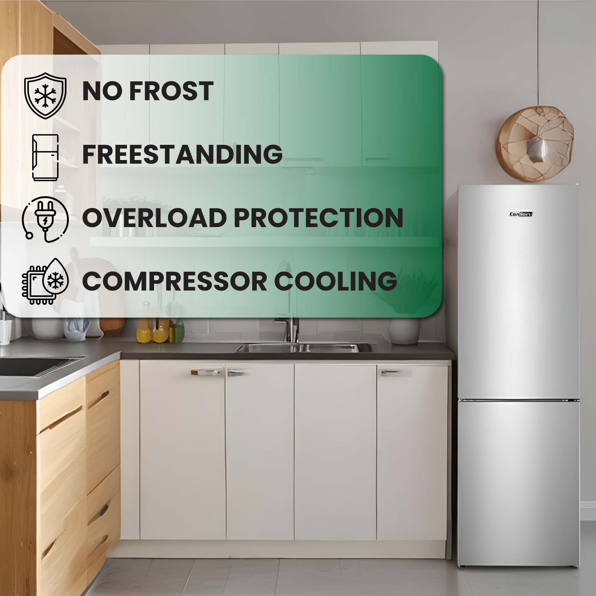EcoSlim 11.5 cu.ft Stainless Steel Bottom Freezer Refrigerator with Wine Rack