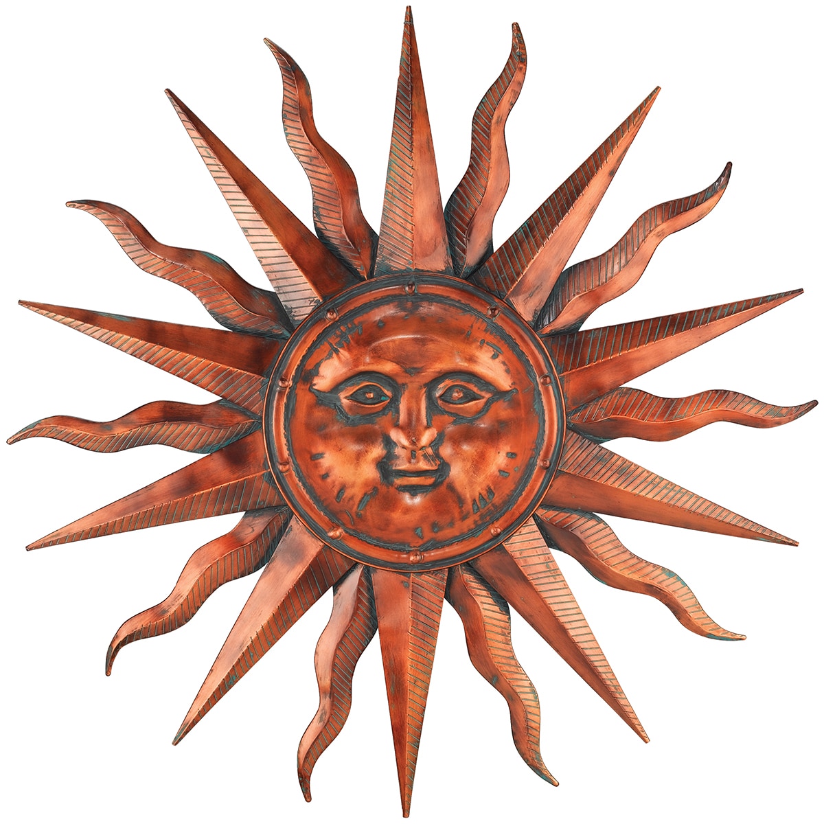 Copper Patina Sun 40" Metal Wall Sculpture