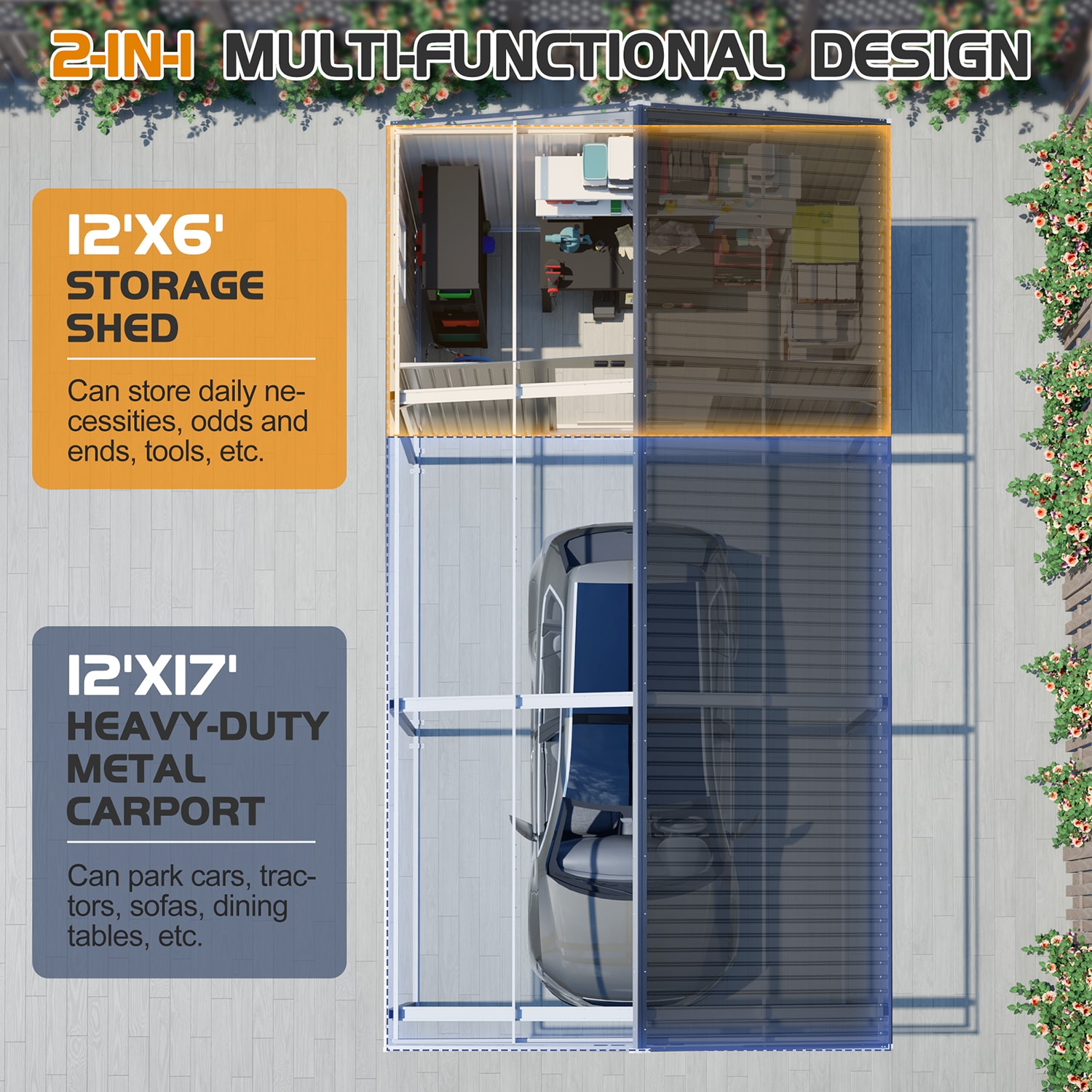 GZMR GM-QFW-00005 Carport-Covers - View #11