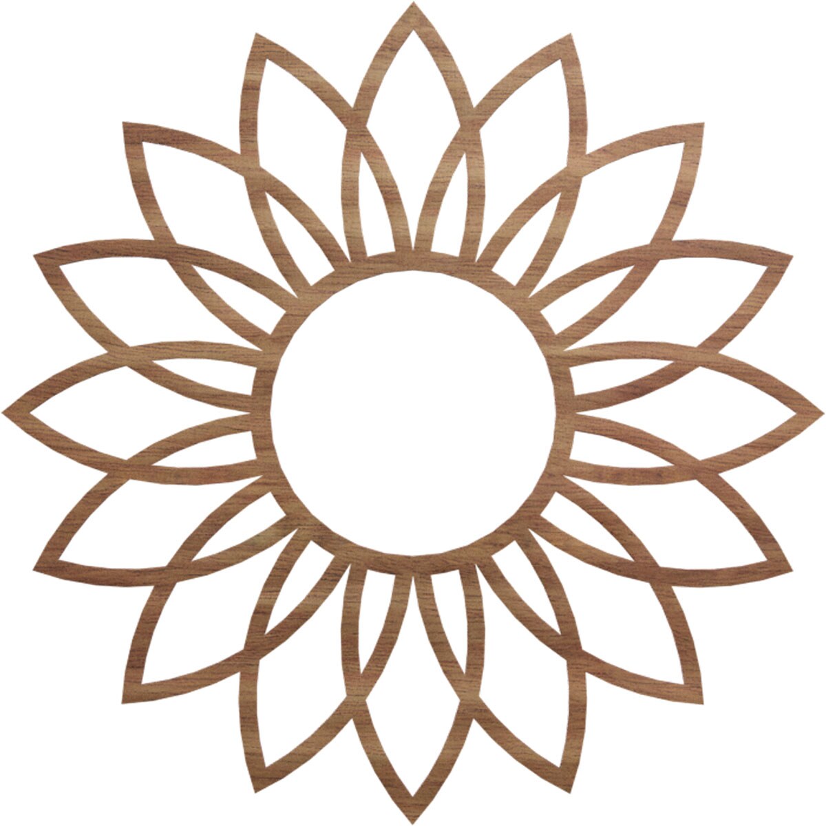 Ekena Millwork CMWP34X34X0375DAWA Daisy Fretwork 34-in W x 34-in L Contemporary Walnut Wood Whole Ceiling Medallion