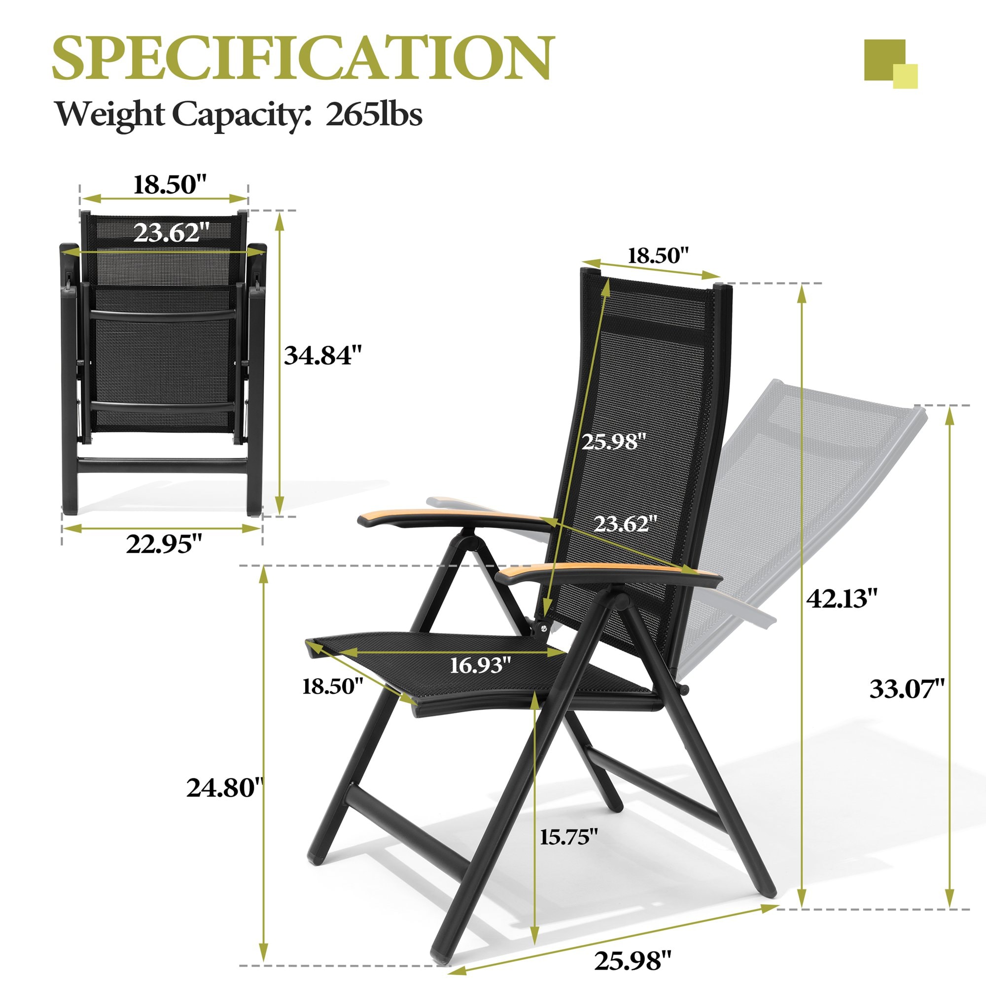Crestlive Products CL-DC071BLK-2 Patio-Chairs - View #2