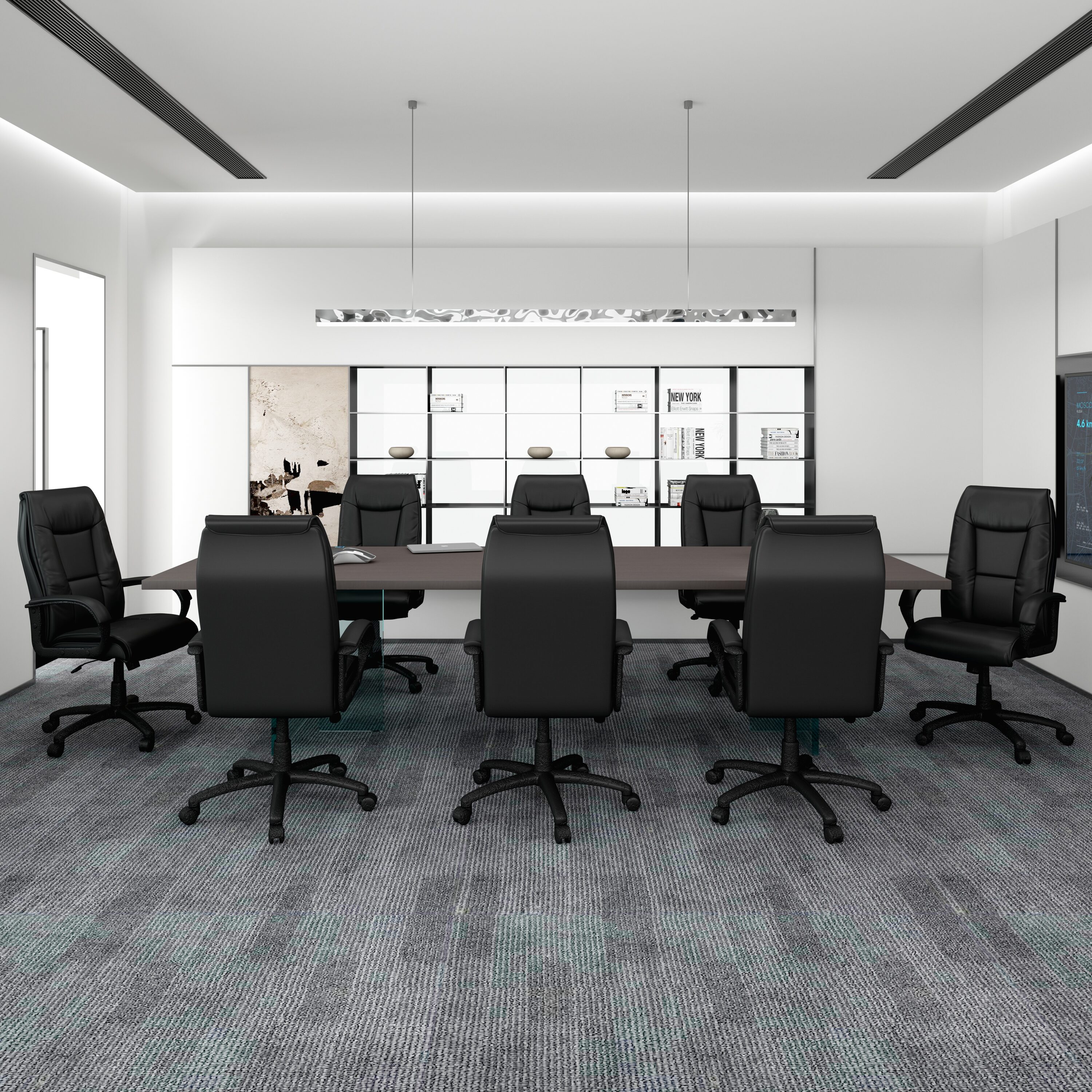 Black Leather High Back Ergonomic Executive Swivel Chair