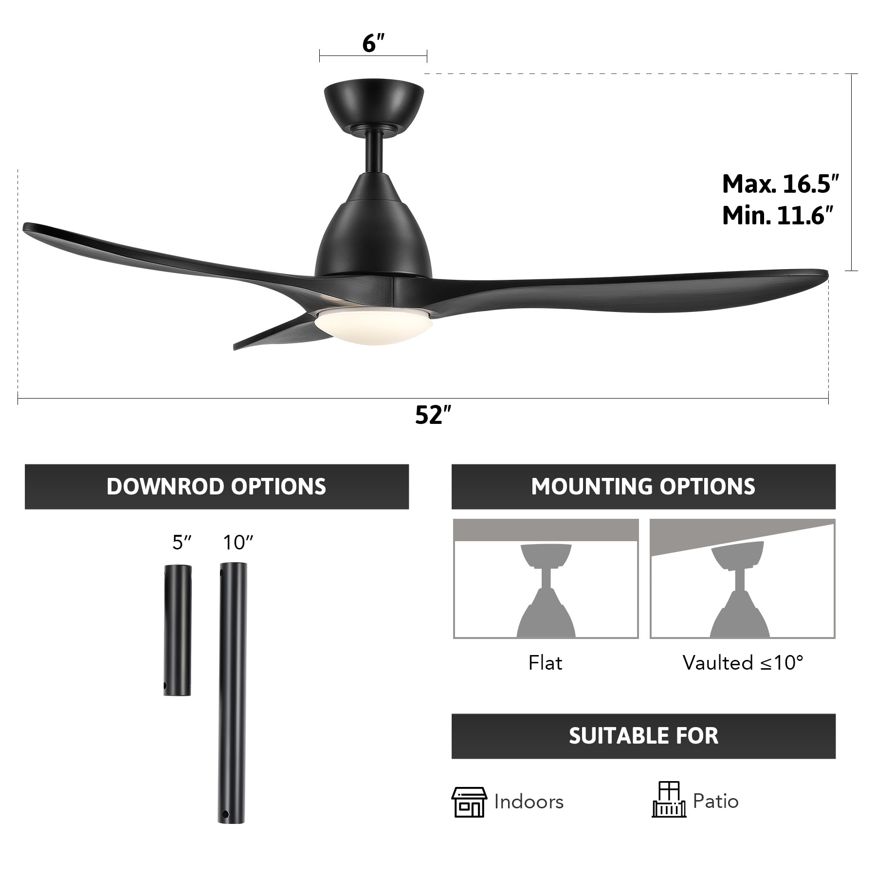 CO-Z CFN-1314-BK Ceiling-Fans - View #10