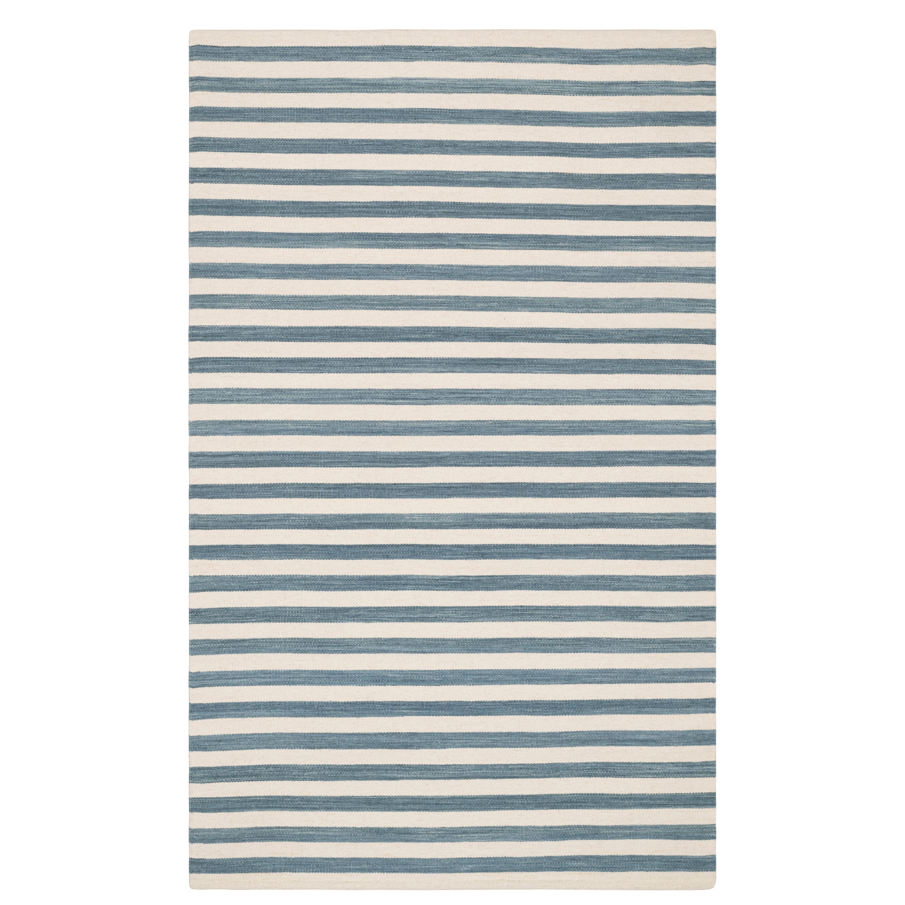 Home Conservatory CON14-810 8 x 10 (ft) Wool Blue/Ivory Rectangular Indoor Stripe Coastal Area rug