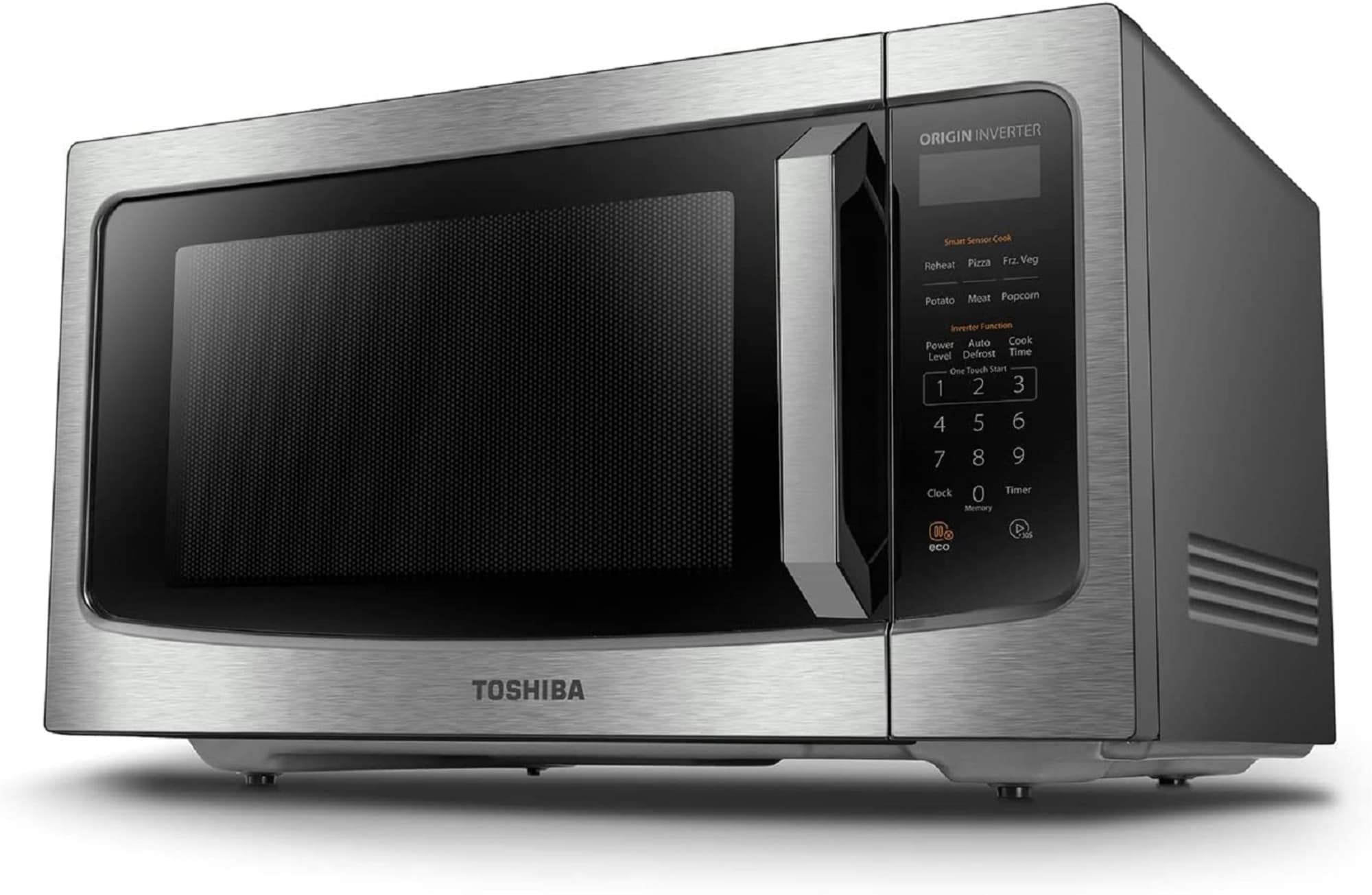Toshiba ML-EM45PIT(SS) Microwave Oven with Inverter Technology, LCD Display and Smart Sensor, 1.6 cu.ft, Stainless Steel