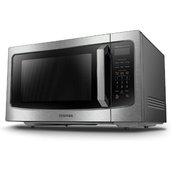 Toshiba 1.6-cu ft 1250-Watt Sensor Cooking Controls Countertop Microwave  (Stainless Steel) in the Countertop Microwaves department at