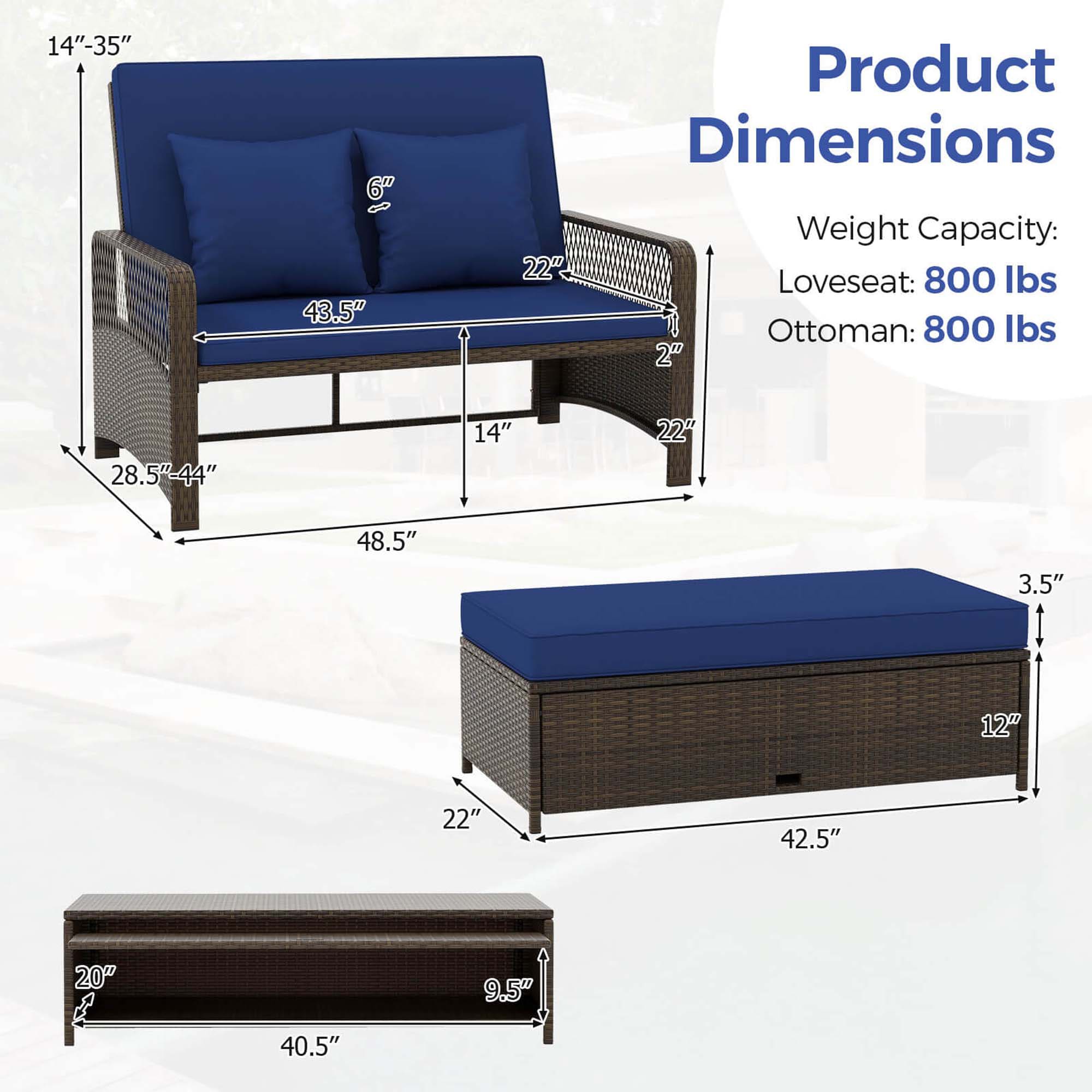 Costway HCST04850 Patio-Sofas-Daybeds - View #2
