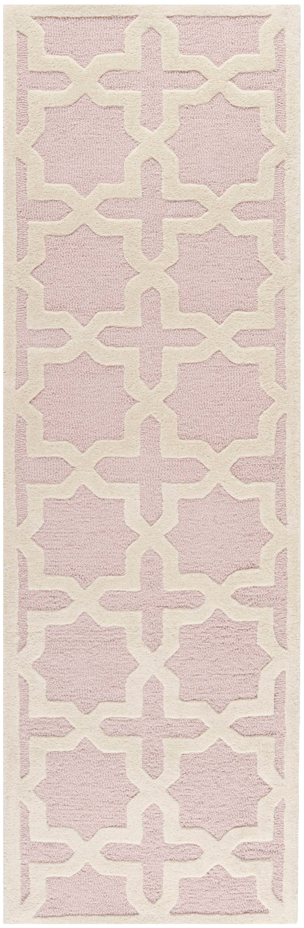 Safavieh CAM125M-212 Cambridge Marakesh 2 x 12 (ft) Tufted Wool Light Pink/Ivory Rectangular Indoor Abstract Runner rug