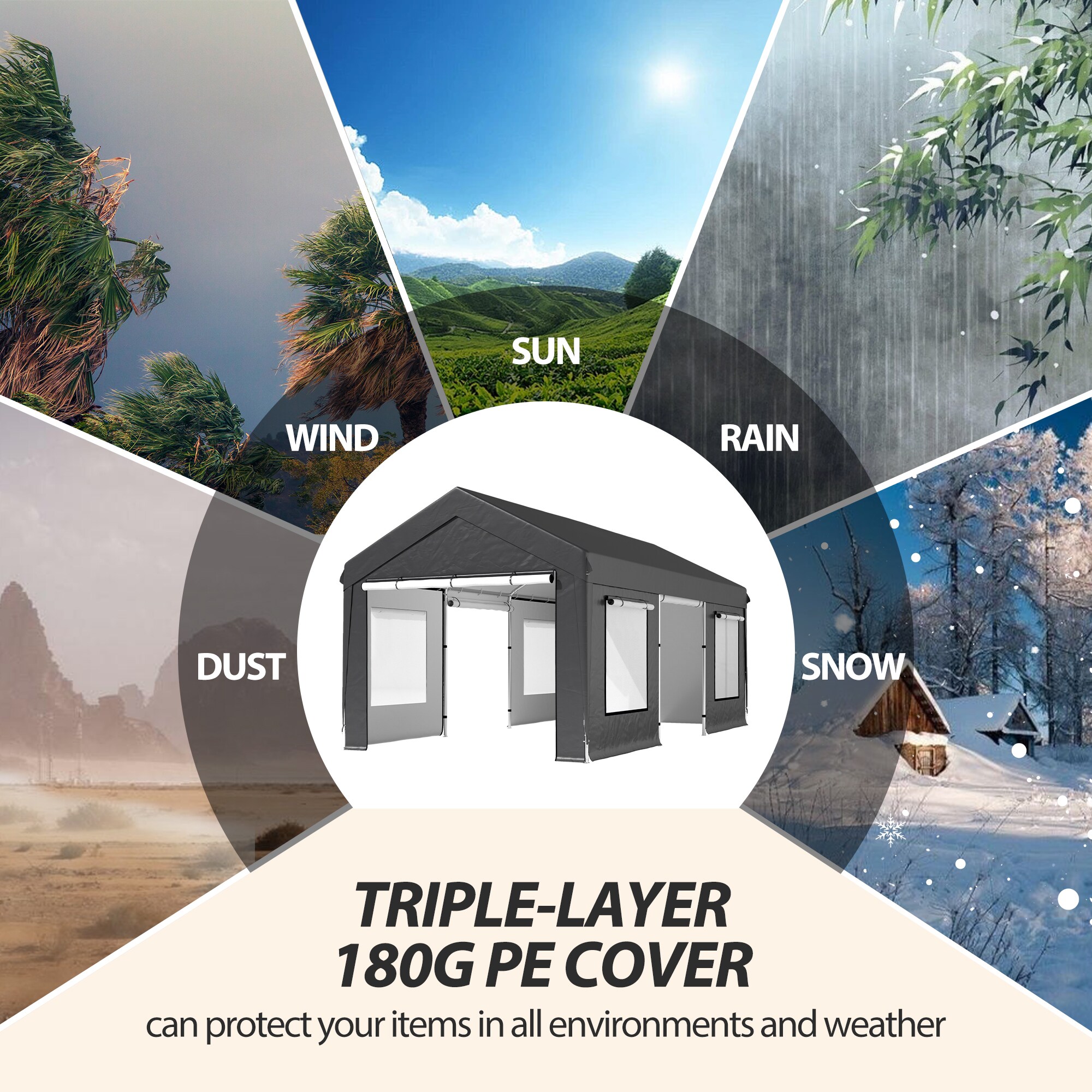 Coveronics LW-CP006-1020GR Carport-Covers - View #5