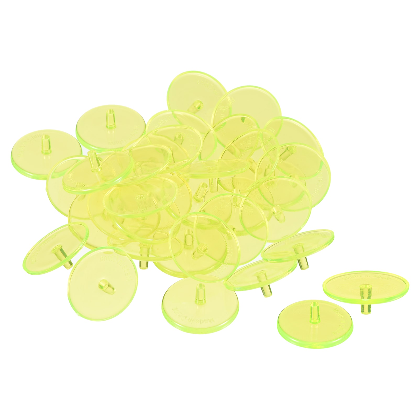 PATIKIL Golf Ball Marker 50pcs 24mm Round Transparent Flat Position Mark Places Marking Tool Golf Sport Accessory Yellow