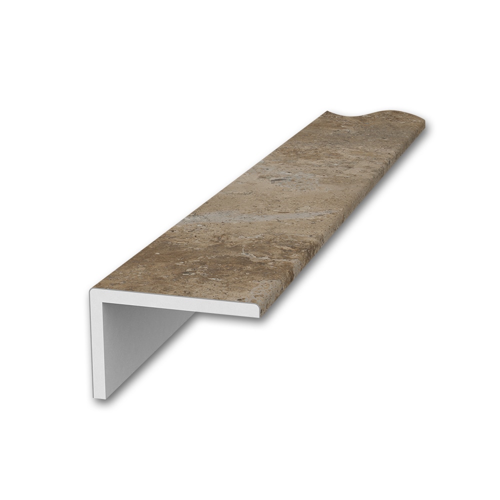 FlexStone FLXSG3296MT 3 in. x 96 in. Remodel Trim with 2 in. Lip in Mocha Travertine