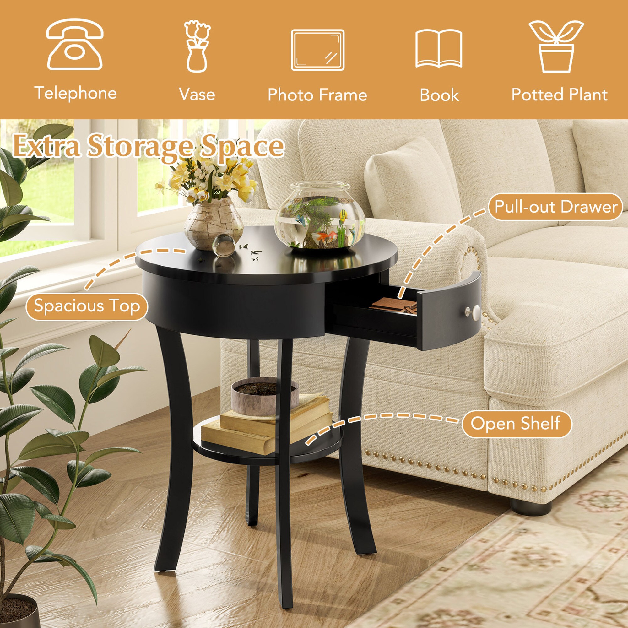 Costway HCST05250 nightstands - View #5