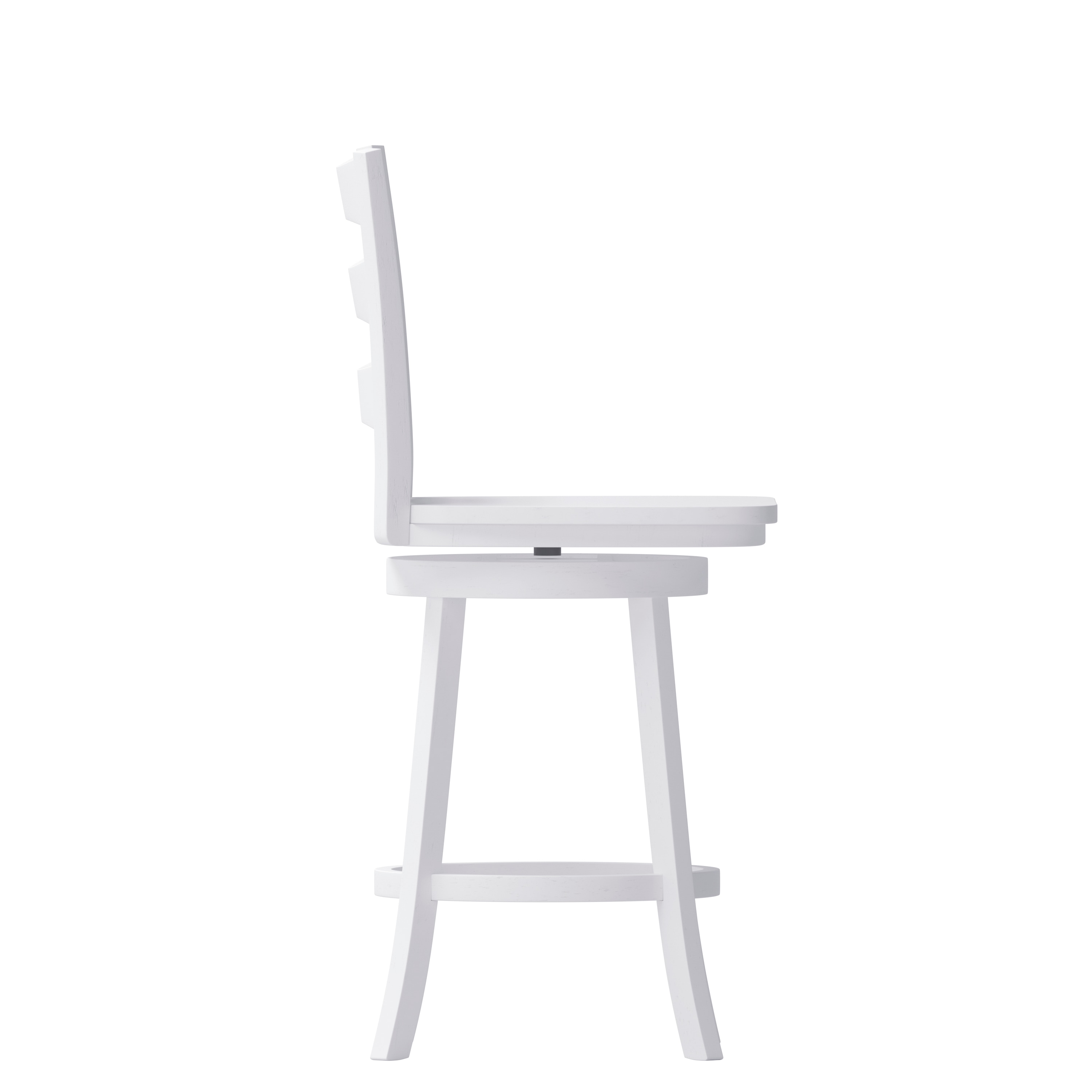 Antique White Wash Wooden Swivel Counter Height Barstool