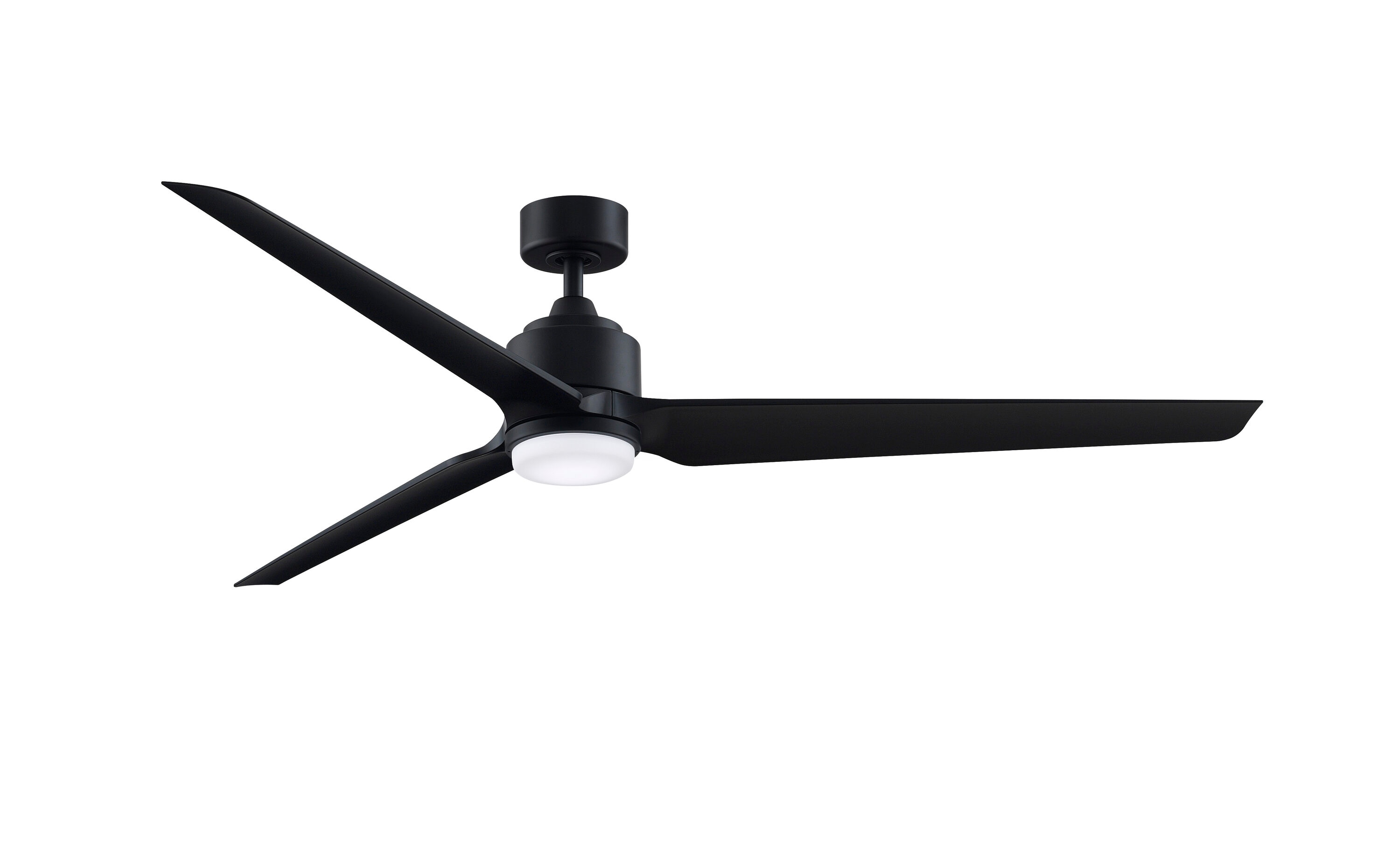 TriAire Custom 72-in Black Color-changing LED Indoor/Outdoor Smart Propeller Ceiling Fan with Light Remote (3-Blade) | - Fanimation FPD8515BLW-72BLW-LK