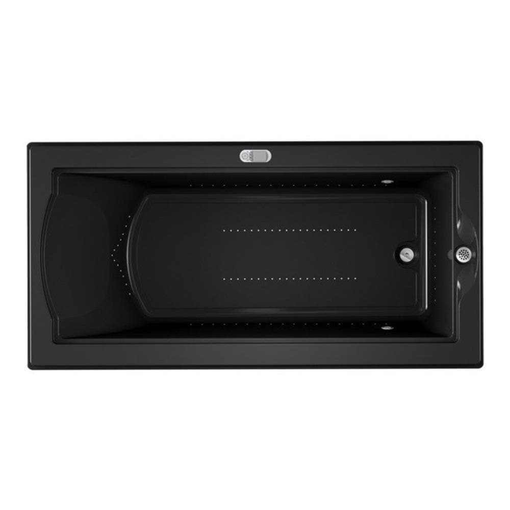 Jacuzzi MC30917 FUZION 35.4-in x 70.7-in Black Acrylic Rectangular Drop-in Whirlpool and Air Bath Combination Tub with Drain ( Right Drain )
