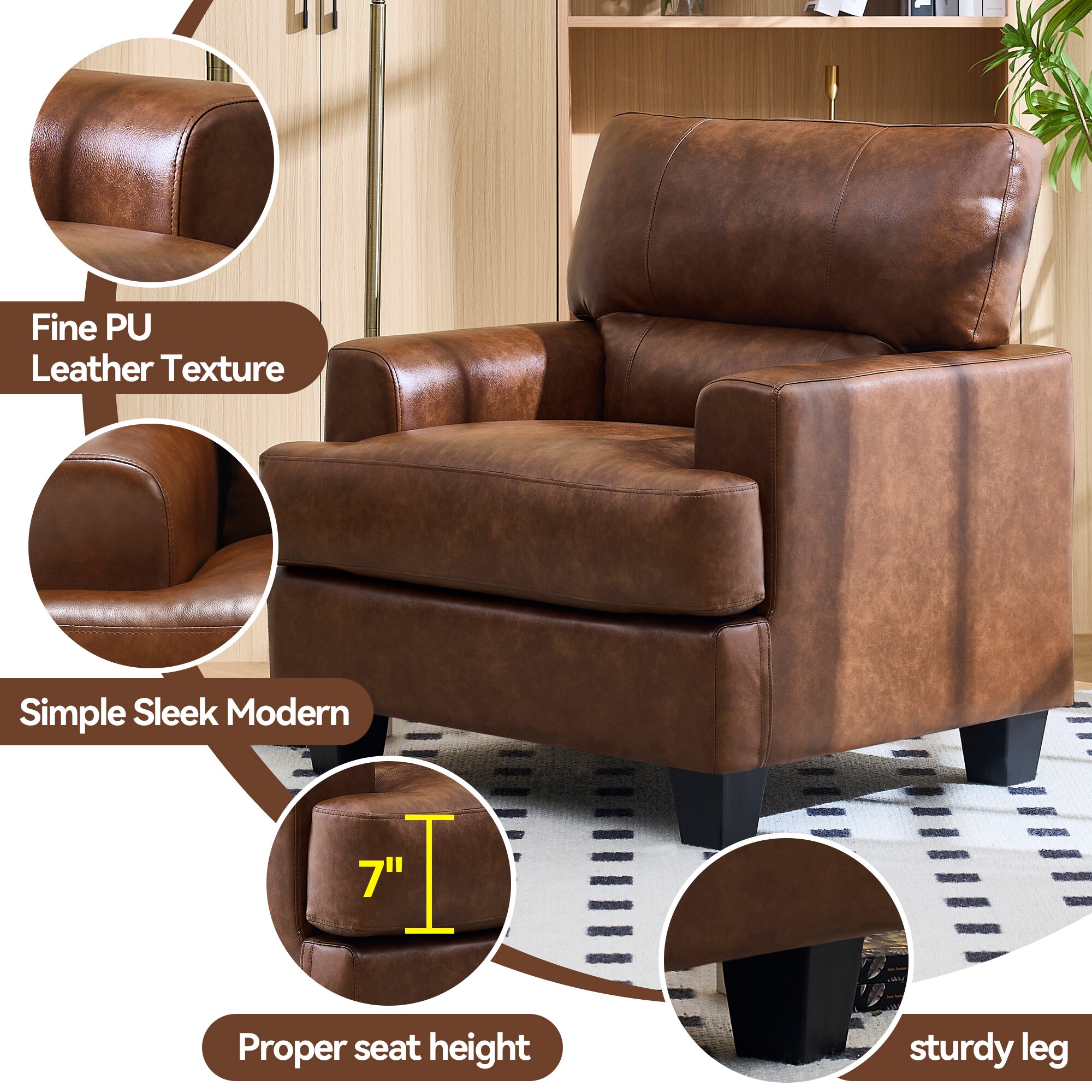 FARATI G402-BROWN-1 chairs - View #2