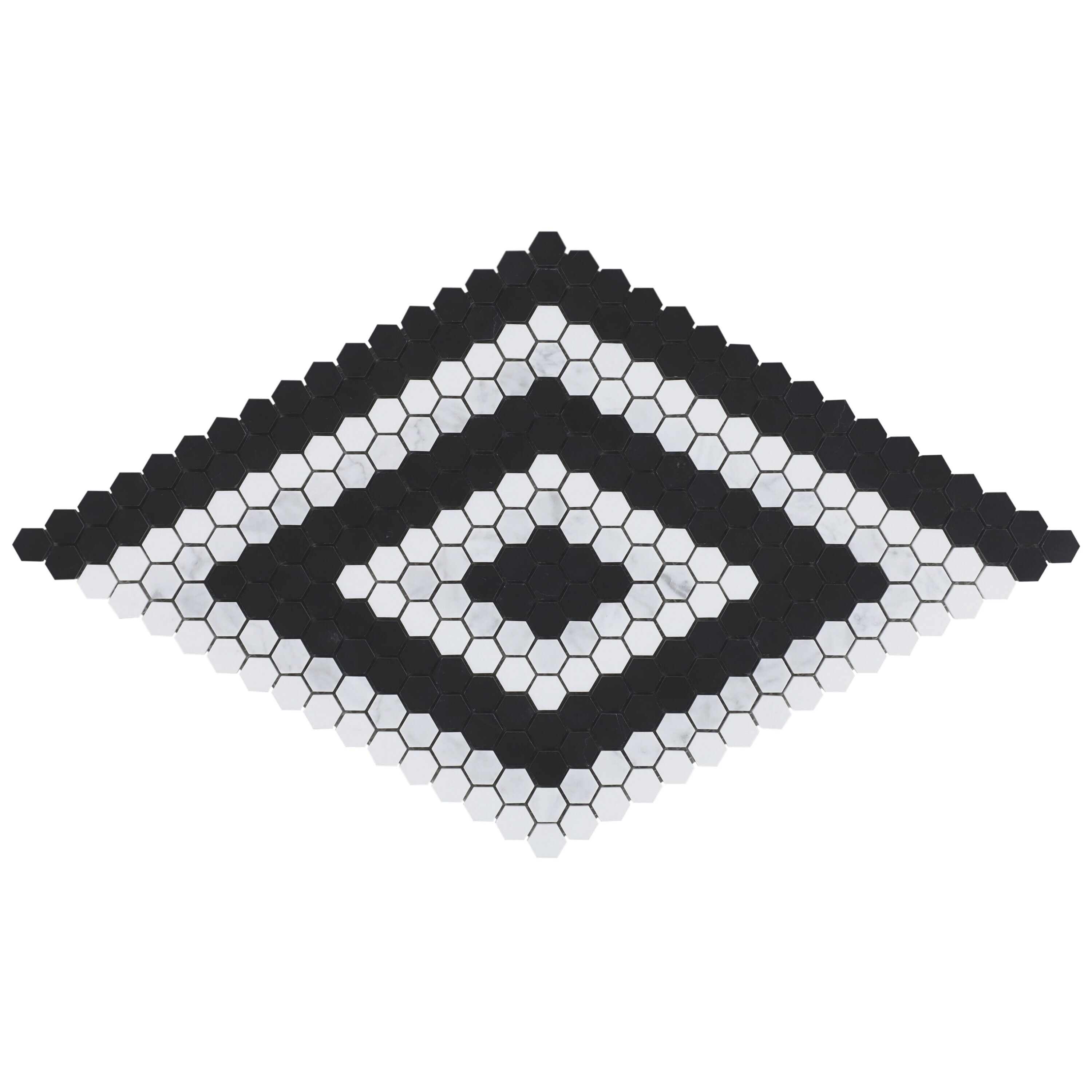 Artmore Tile EXT3RD109159 Eos Black 3.75 in. x 4.34 in. Polished Marble Mosaic Floor and Wall Tile Sample