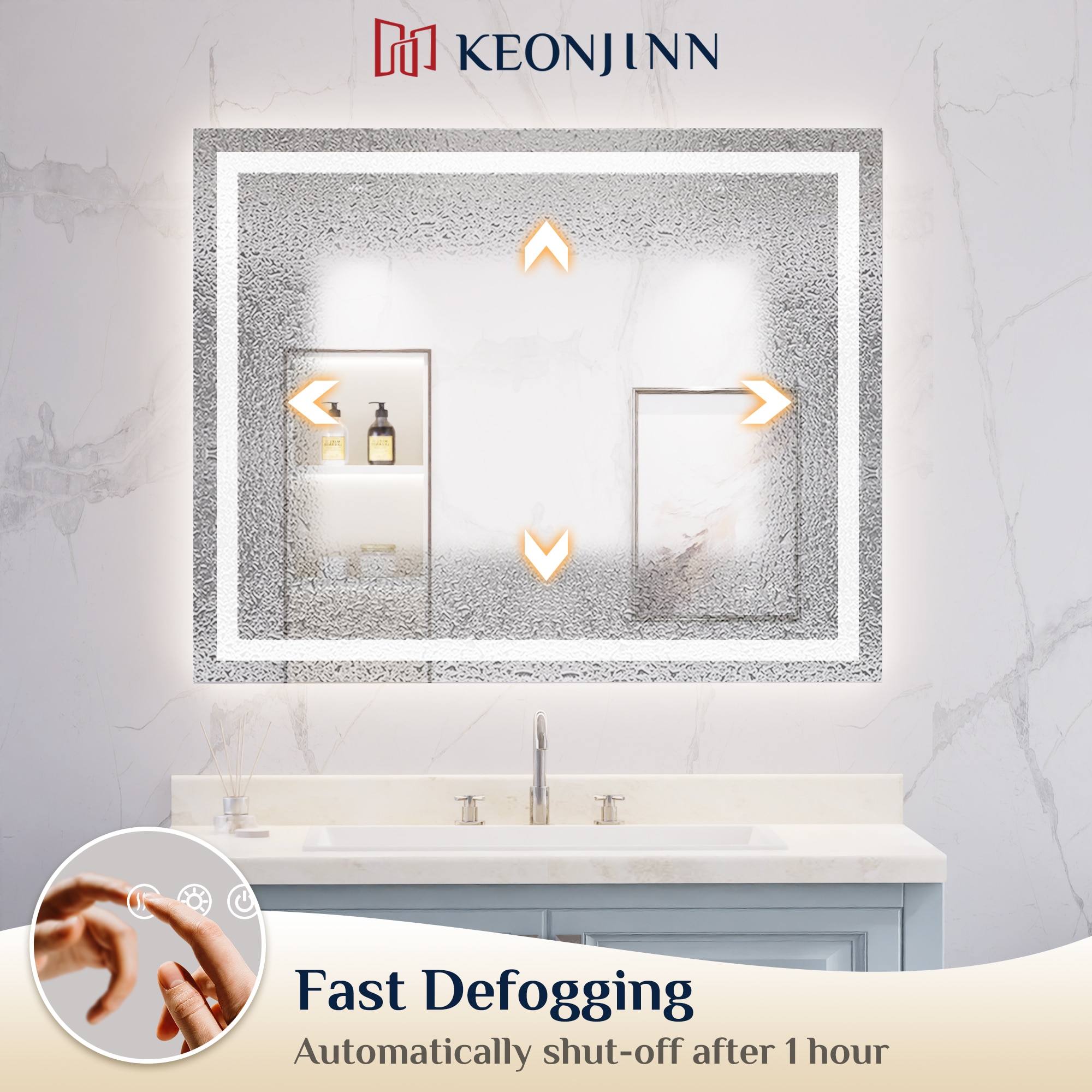 Keonjinn LW-ZBGFXFJ-6176F Framed-Bath-Mirrors - View #6