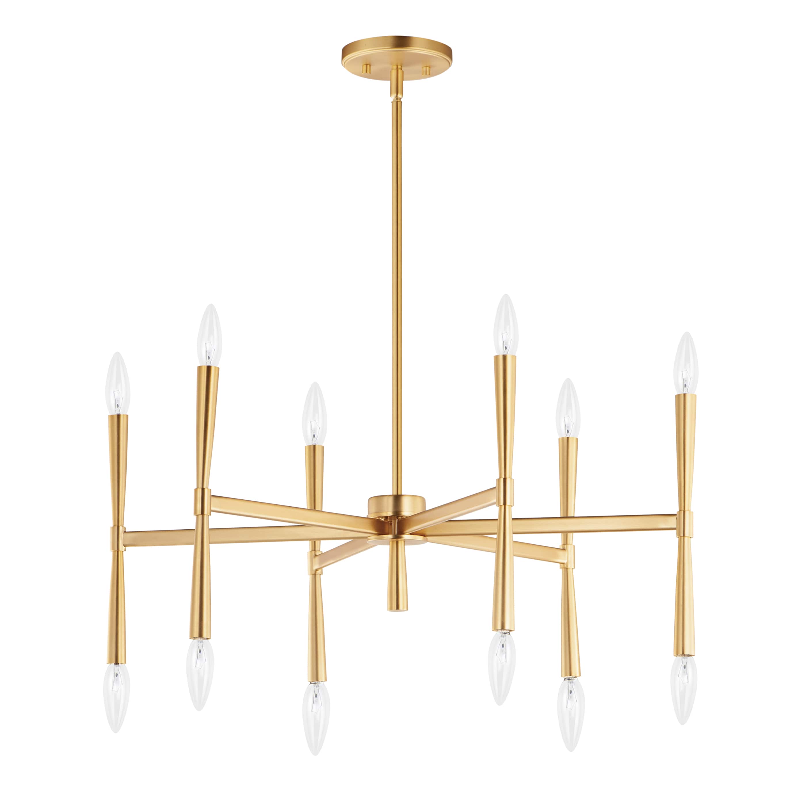 Maxim Lighting 24626SBR Rome 12 -Light Satin Brass Transitional For Use in Bedrooms, Dining Rooms, Foyers, Kitchens, Living Rooms Chandelier