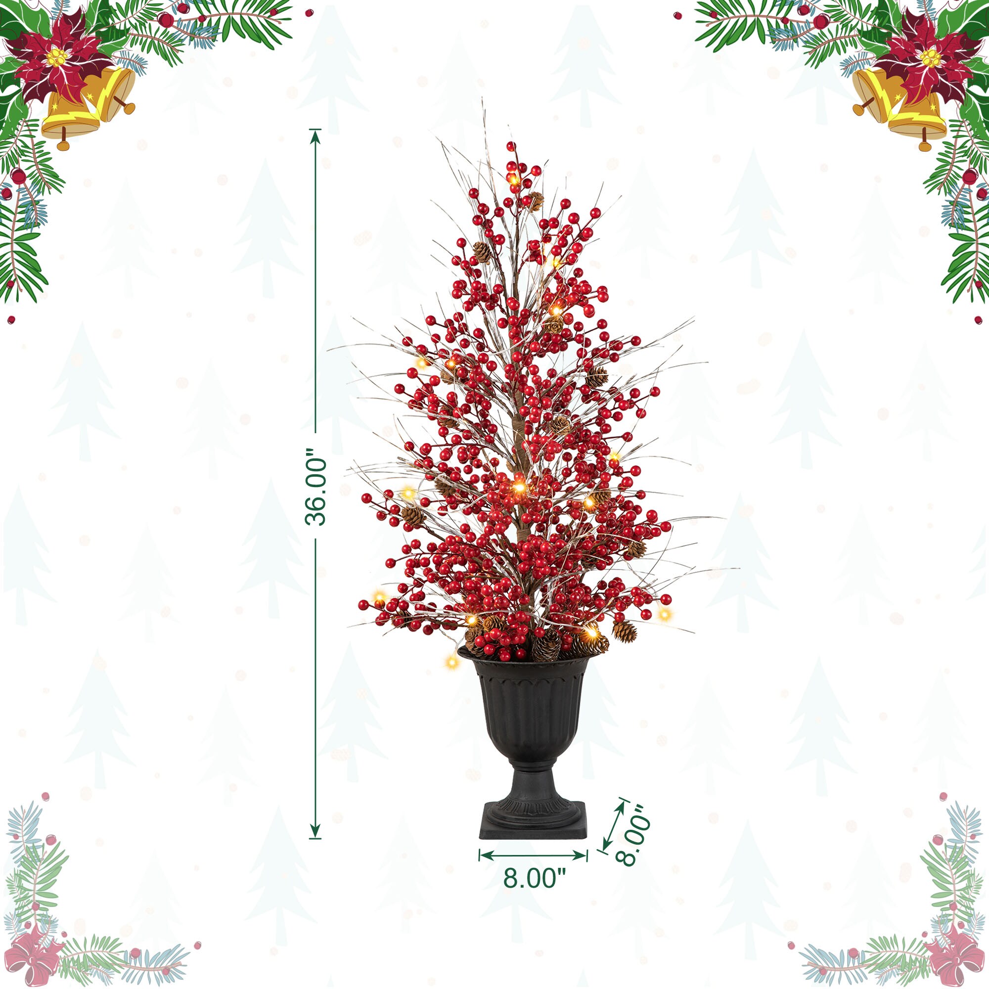 Glitzhome 2040700001 Artificial-Christmas-Trees - View #4