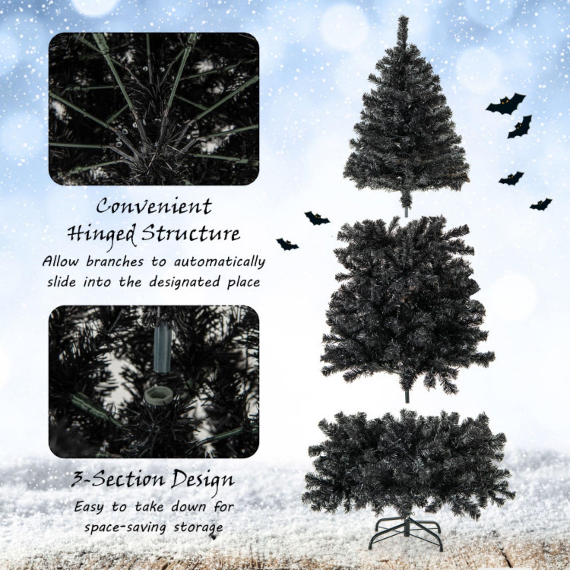 WELLFOR CR-K-M0742WH Artificial-Christmas-Trees - View #8