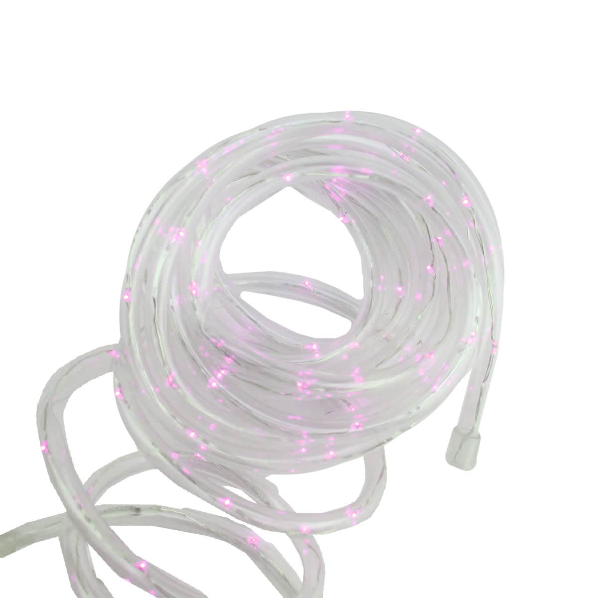 Northlight Solar Powered Multi-Function LED Christmas Rope Lights with Timer - Pink - 12 feet