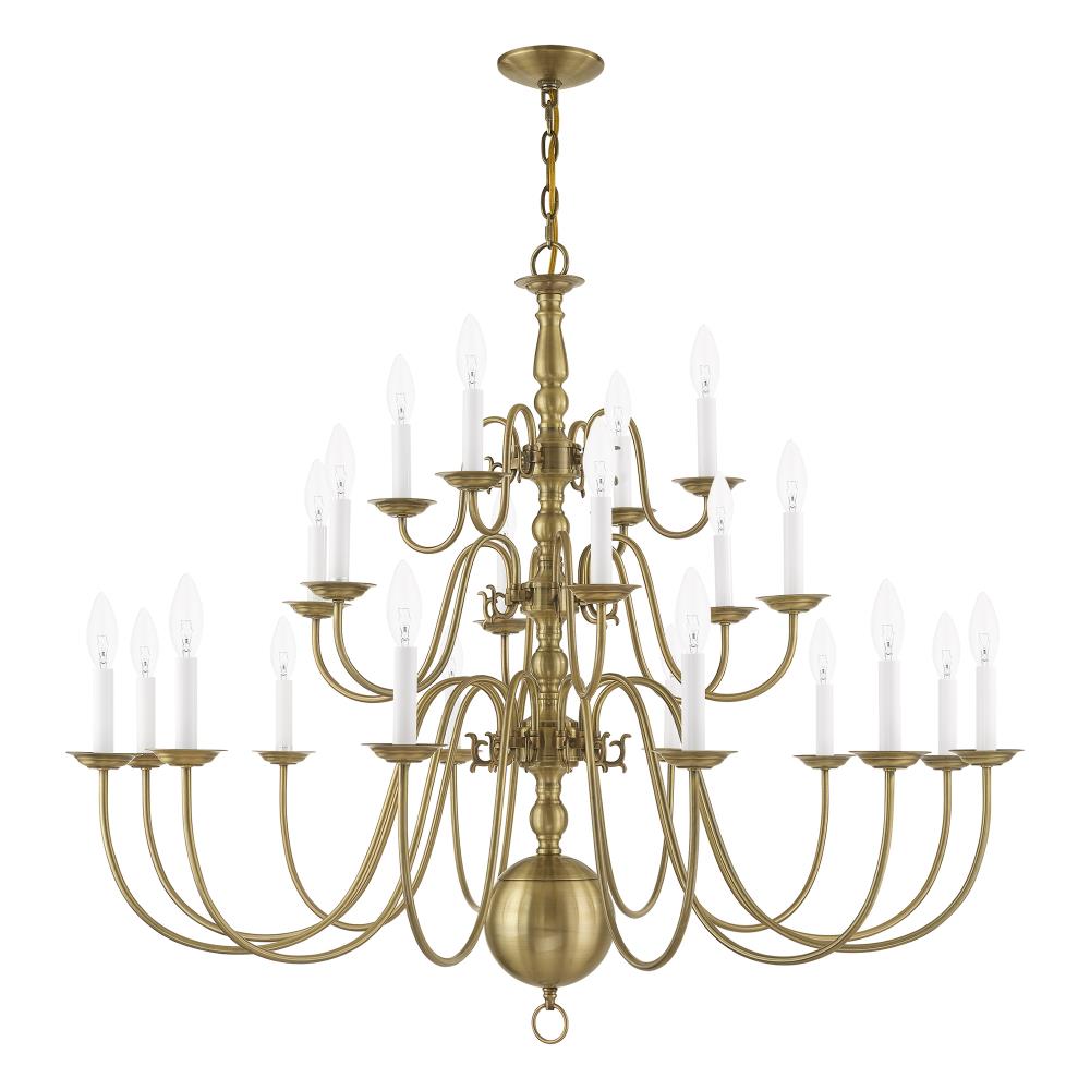 Williamsburgh Antique Brass 22-Light Traditional Chandelier