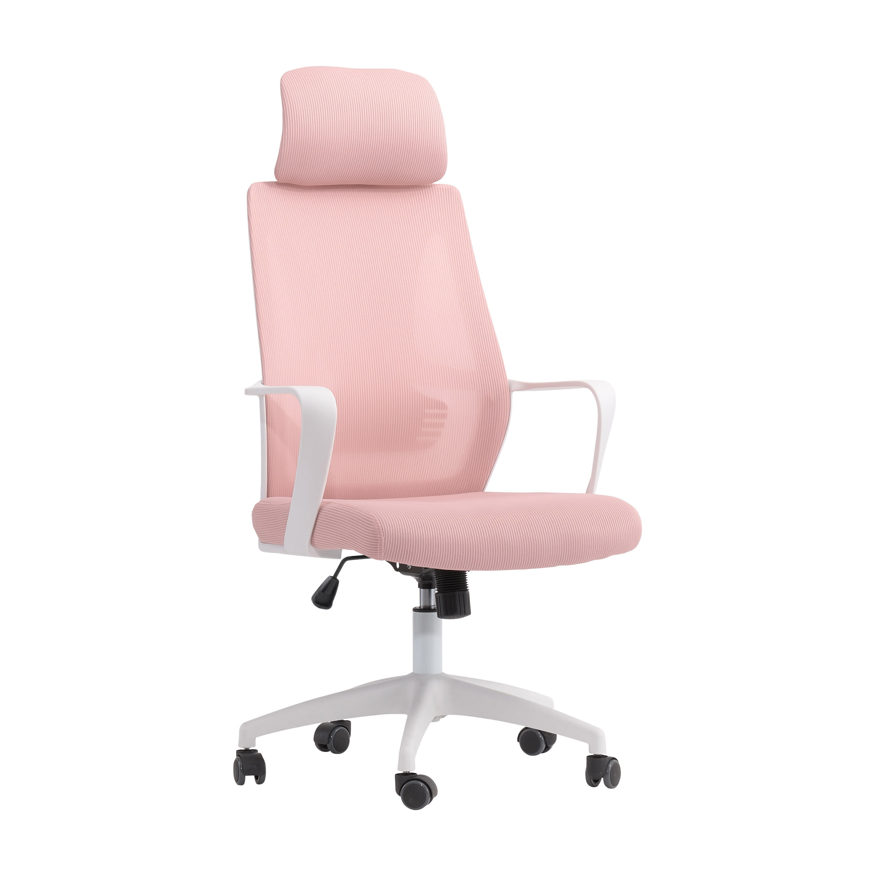 Costway Pink Velvet Accent Office Armchair Adjustable Swivel