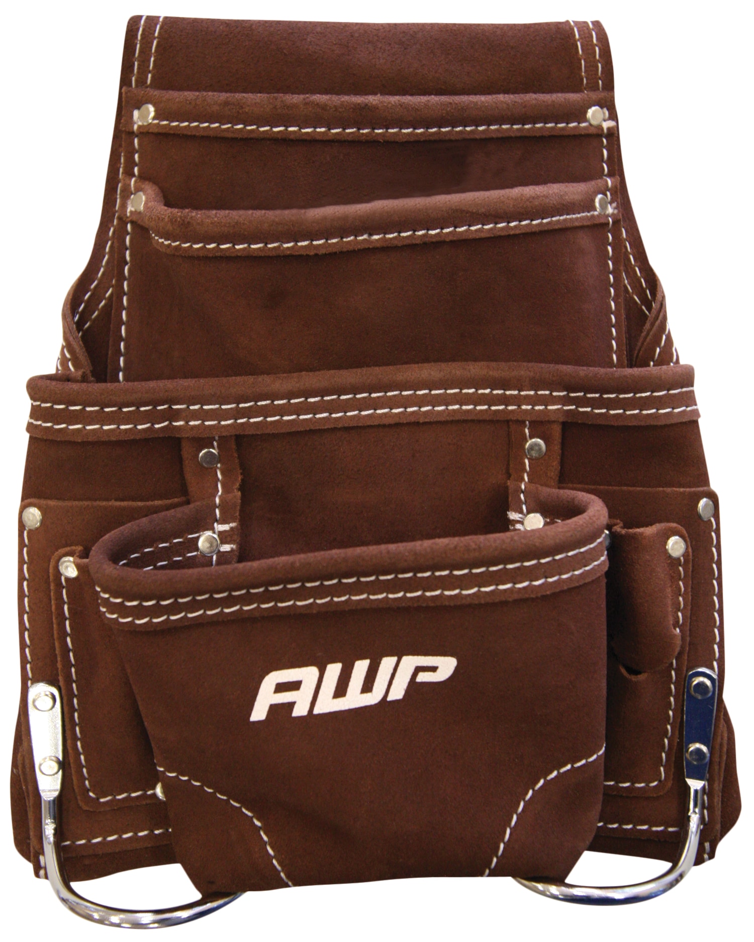 AWP Organizer Tool Pouch | 7 Pockets & Loops for Tool Organization |  Heavy-Duty Metal Belt Clip Attachment