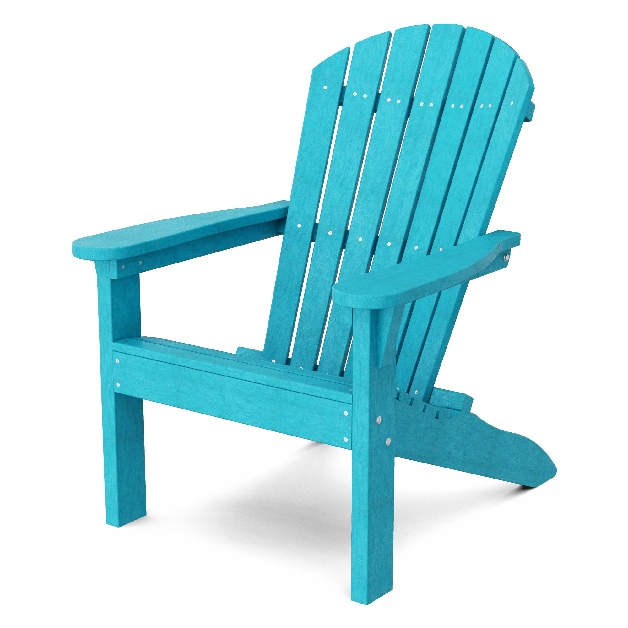 Wildridge LCC-110-AB Heritage Sunset Aruba Blue HDPE Frame Stationary Adirondack Chair with Slat Seat