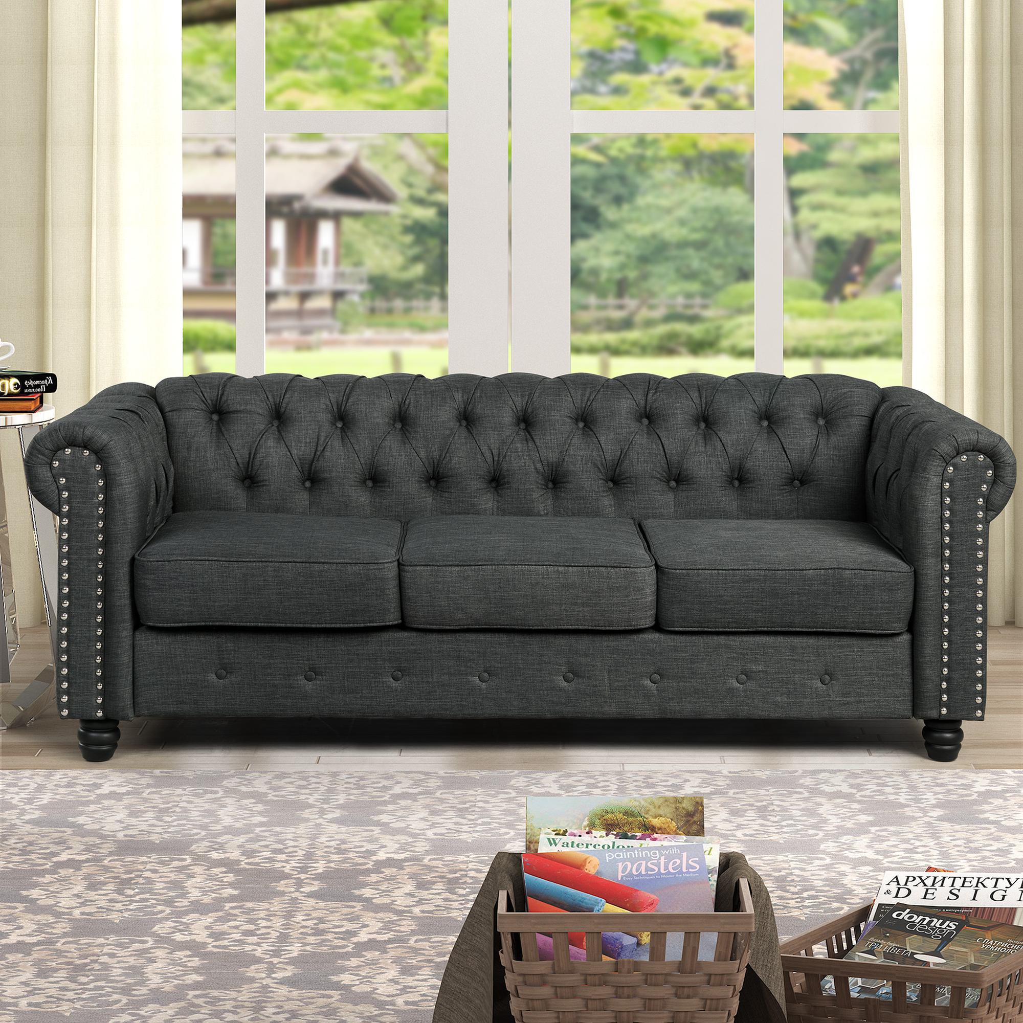 FARATI 8706-GREY-3 82-in Modern Gray Sofa
