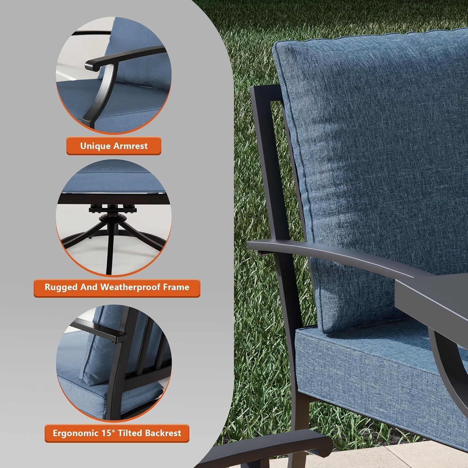 ALAULM LS-2DMS-NAVY Patio-Chairs - View #5