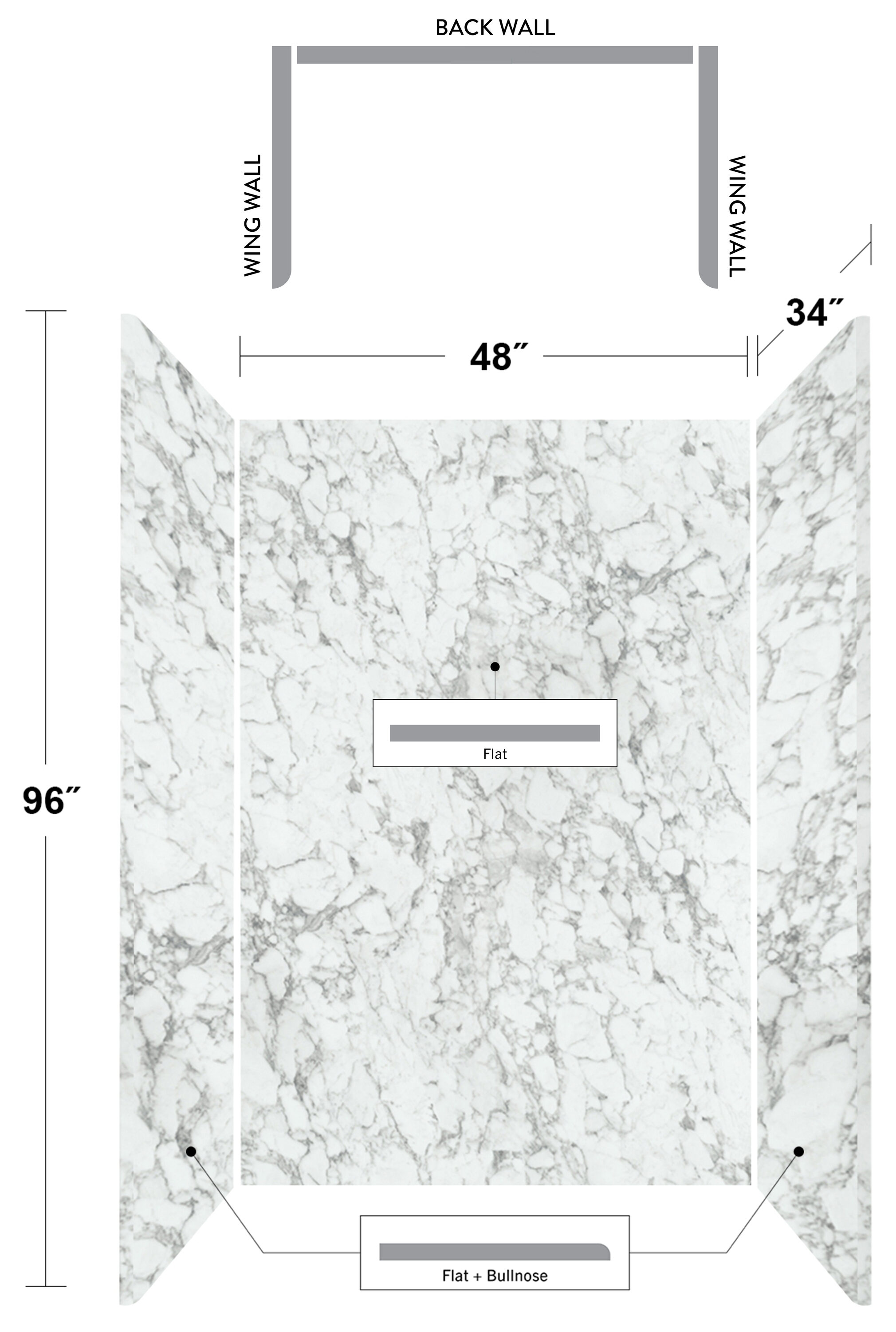 Wetwall WWK18853848X34X96 Shower-Wall-Surrounds - View #2