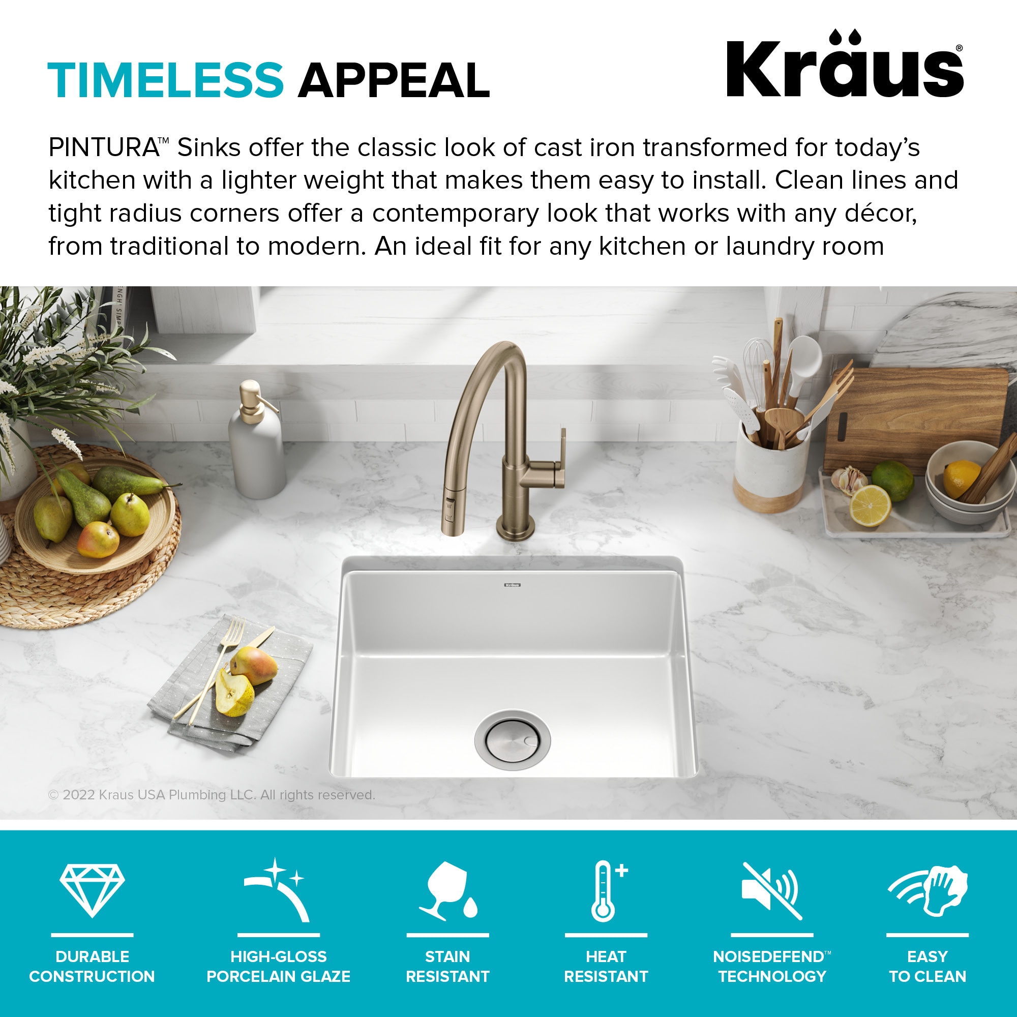 Kraus KE1US21GWH Kitchen-Sinks - View #3