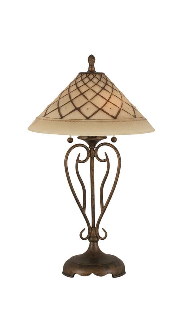  LWTK007186 27-in Bronze Table Lamp with Glass Shade