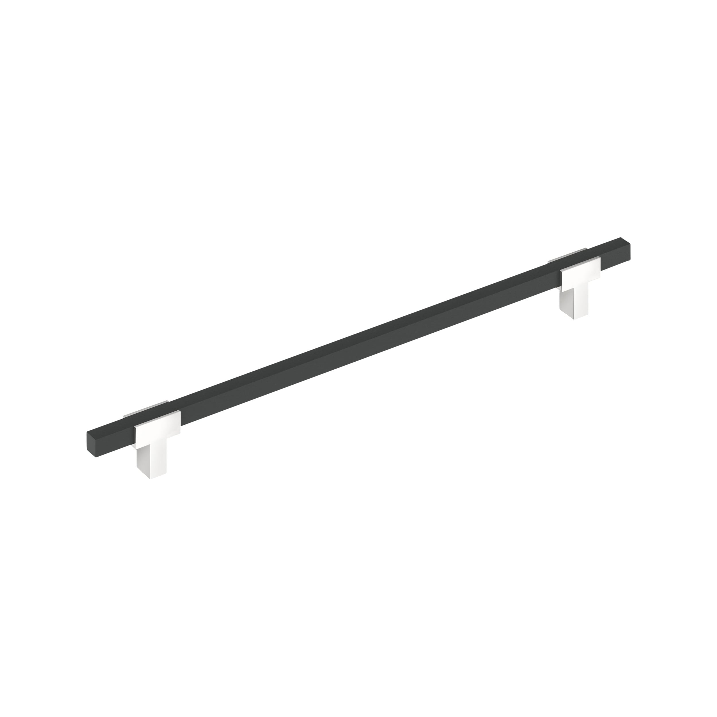Amerock BP5409126BMB Urbanite 18-in , 457mm Center to Center Polished Chrome/Brushed Matte Black Rectangular Bar For Use on Appliances Drawer Pulls