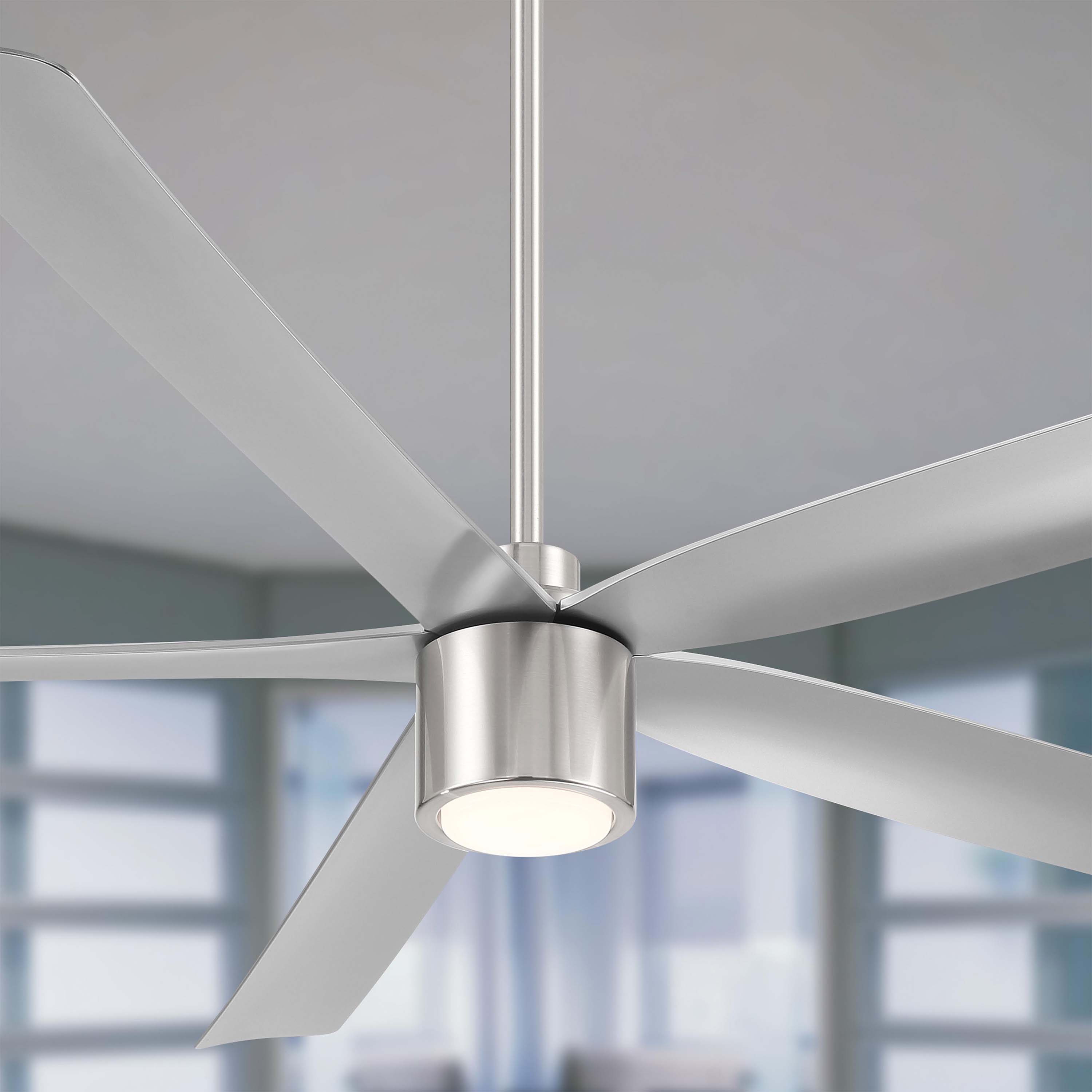 Arranmore Lighting & Fans RAVIAN 72-in Brushed Nickel LED Covered Outdoor Ceiling Fan With Light and Wall Control Included
