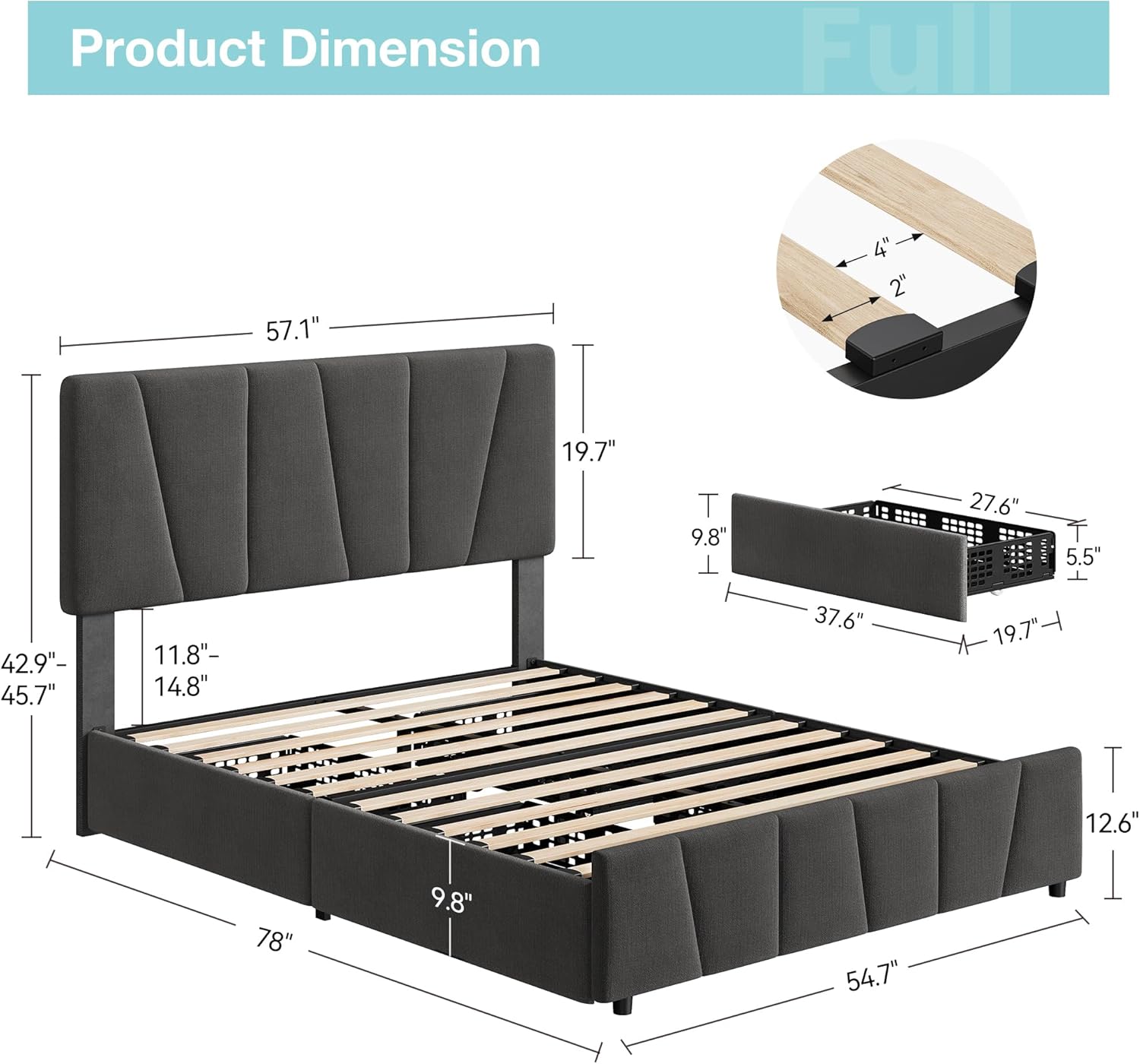 Qeetex LHF-BED-PHO-103KMBN4 beds - View #2