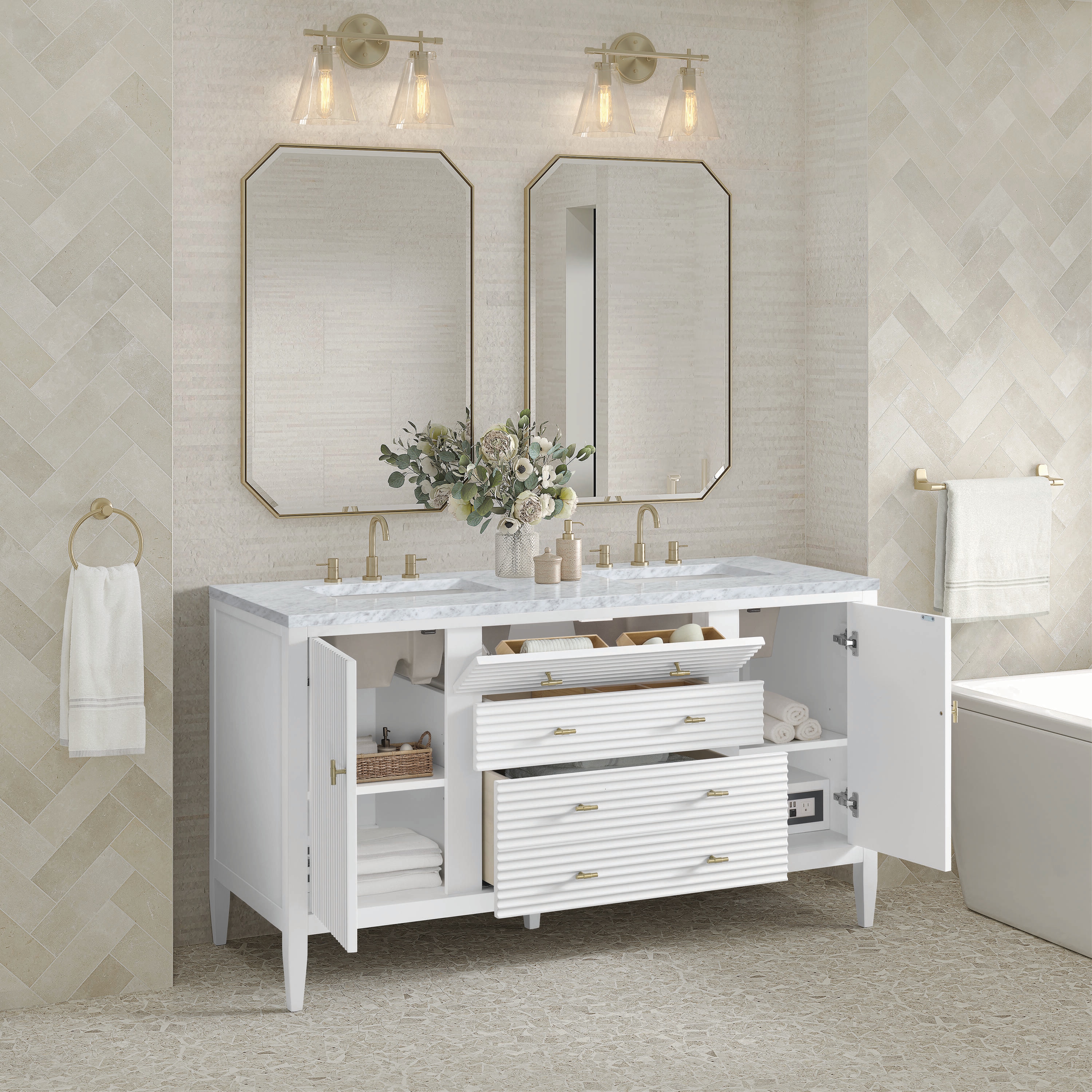 James Martin Vanities 485-V60D-BW-3CAR Bath-Vanity-Combo - View #4