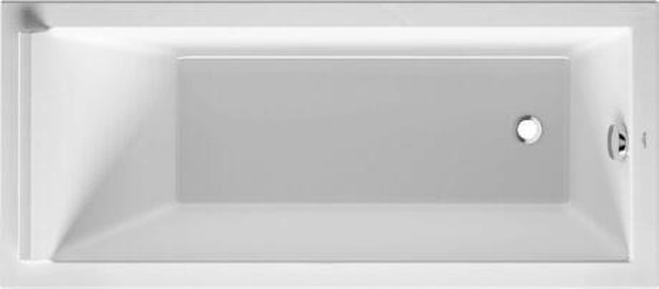 Duravit 700333000000090 Starck 63 in. x 28 in. Rectangular Acrylic Drop-in Bathtub with Right Drain Placement in White