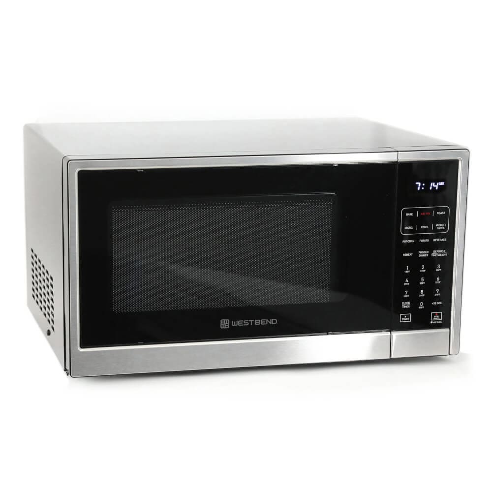 West Bend - 1.3 cu. ft. capacity- 3-in-1 functionality: Air fry convection oven and microwave- One-touch cooking- Cook or defrost by weight- Speed defrost #WBAF130K3S