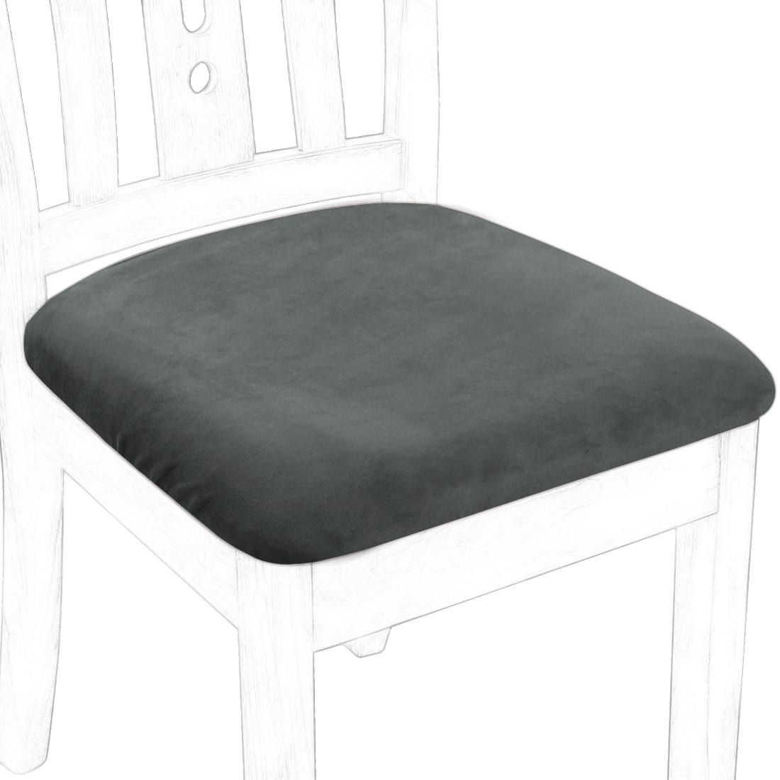 Unique Bargains - Chair Seat Cover Cushion with Ties Velvet Stretchable Printed for Dining Room K...