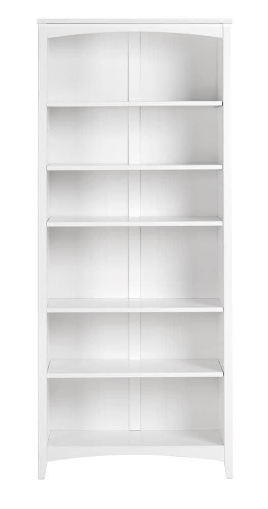Camaflexi Shaker Style White Wood 6, 6 Shelf Wooden Bookcase